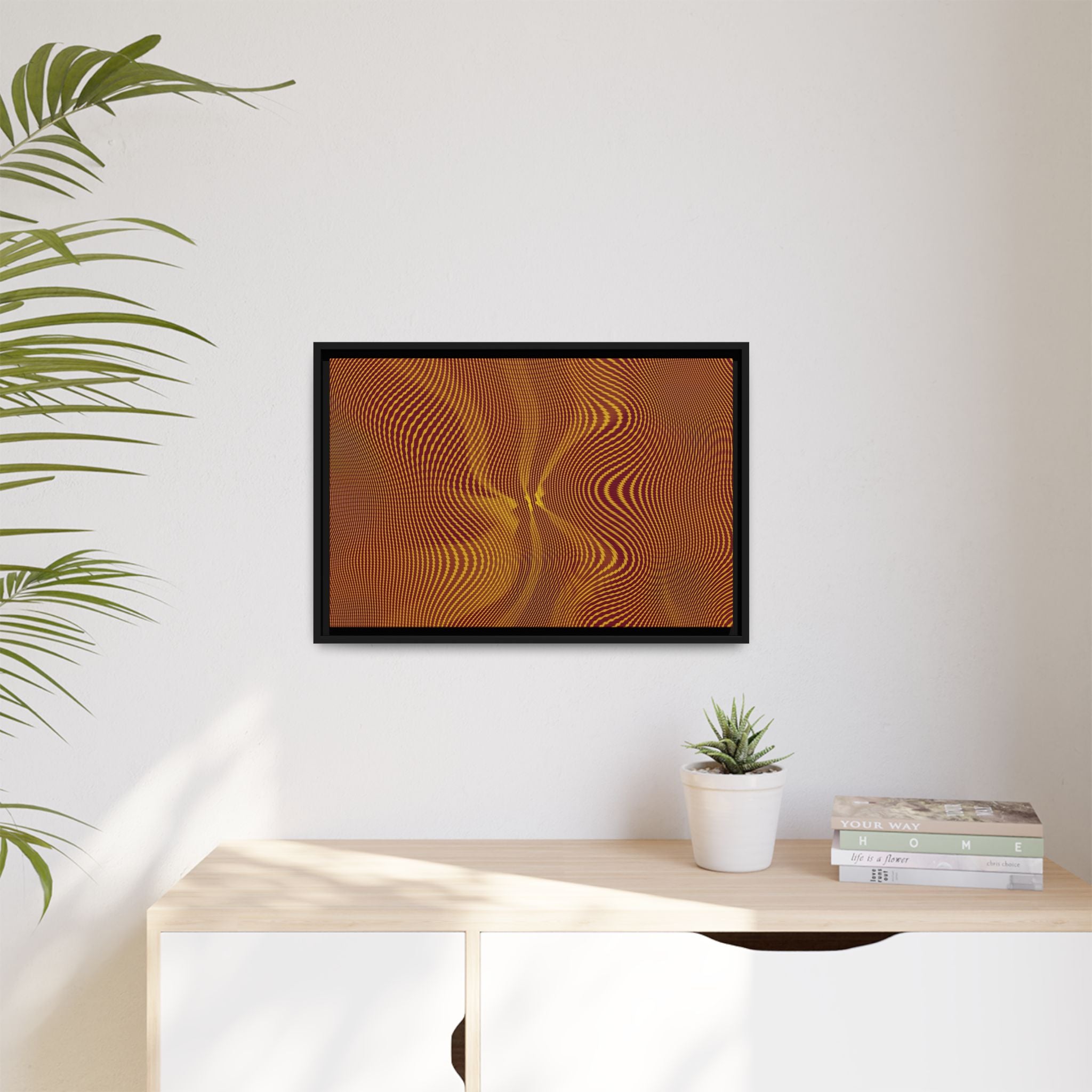 Framed Canvas Art — "Sun Spots Gold"