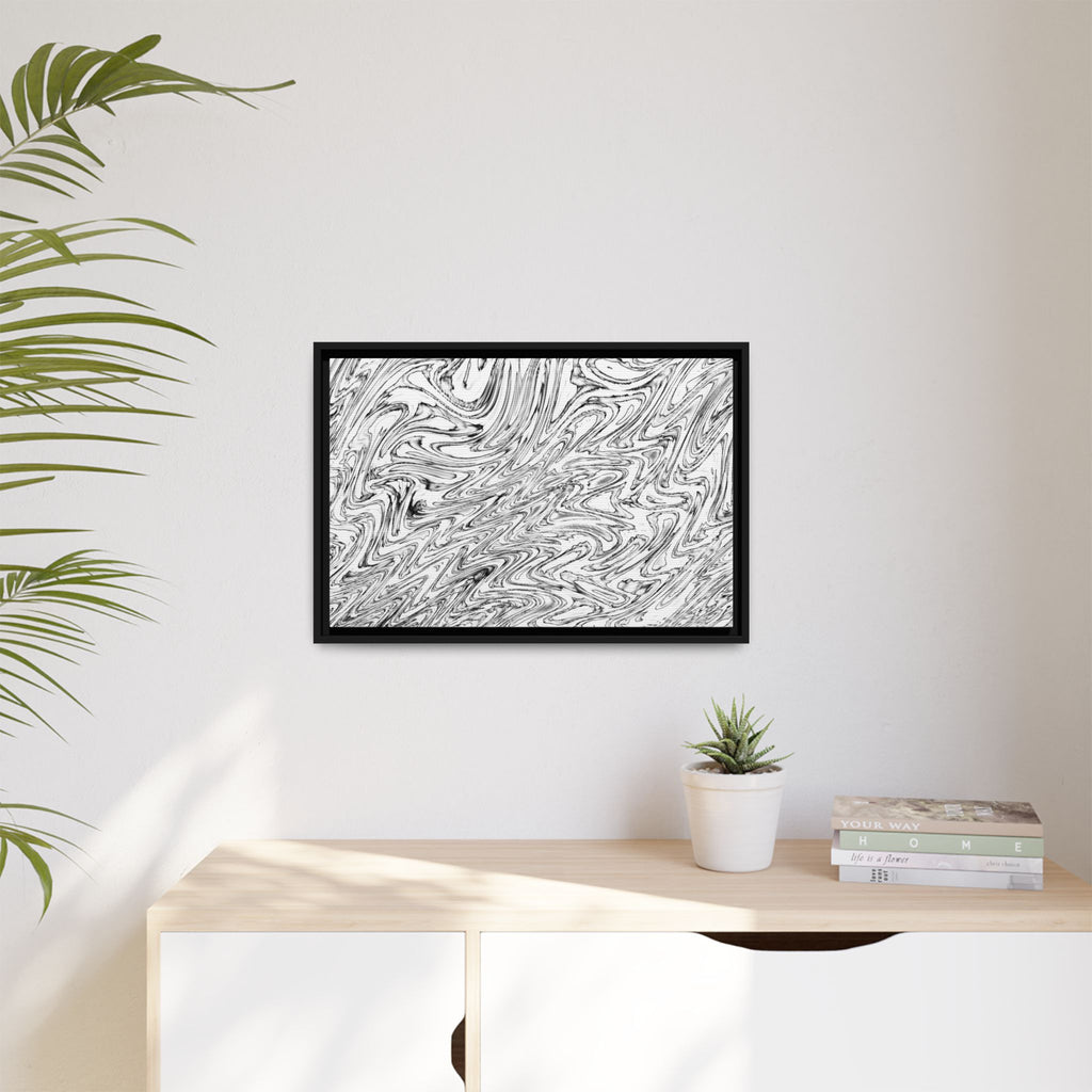 Framed Canvas Art — "Hoops BW"