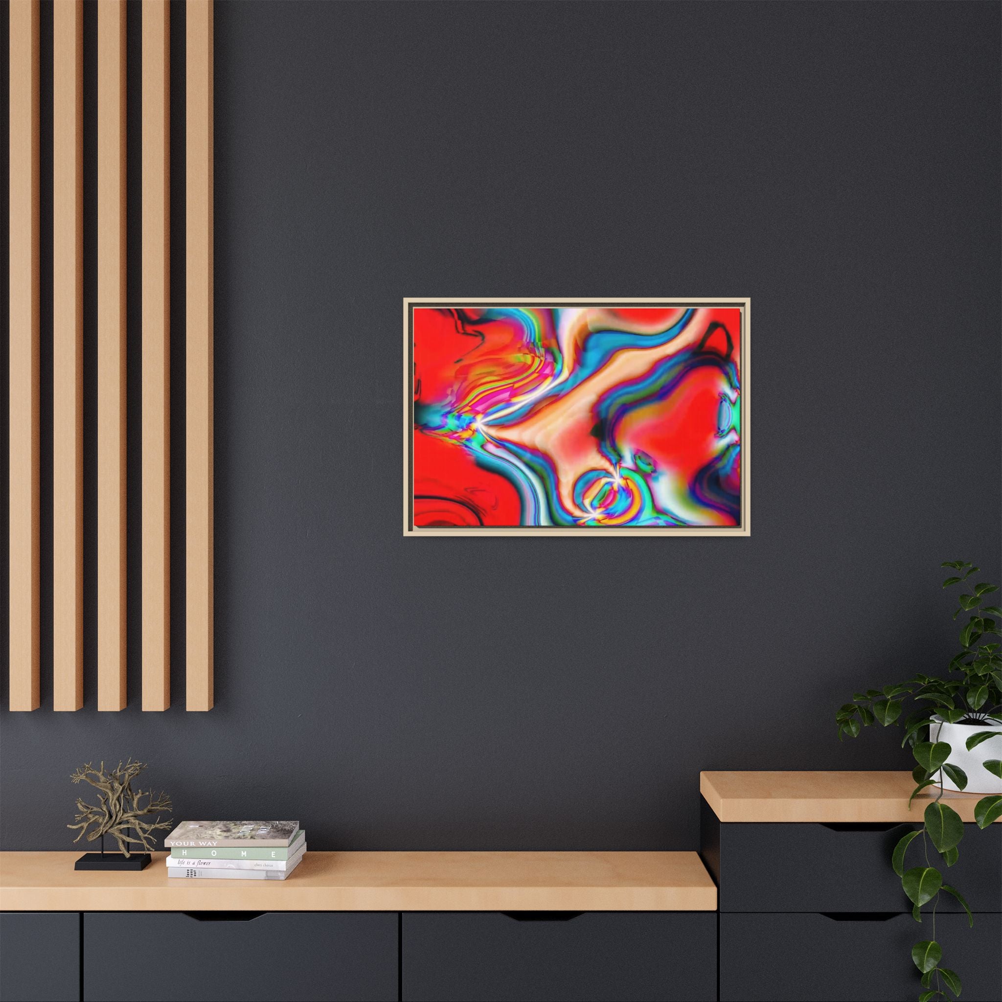 Framed Canvas Art — "Gun Runners Red"