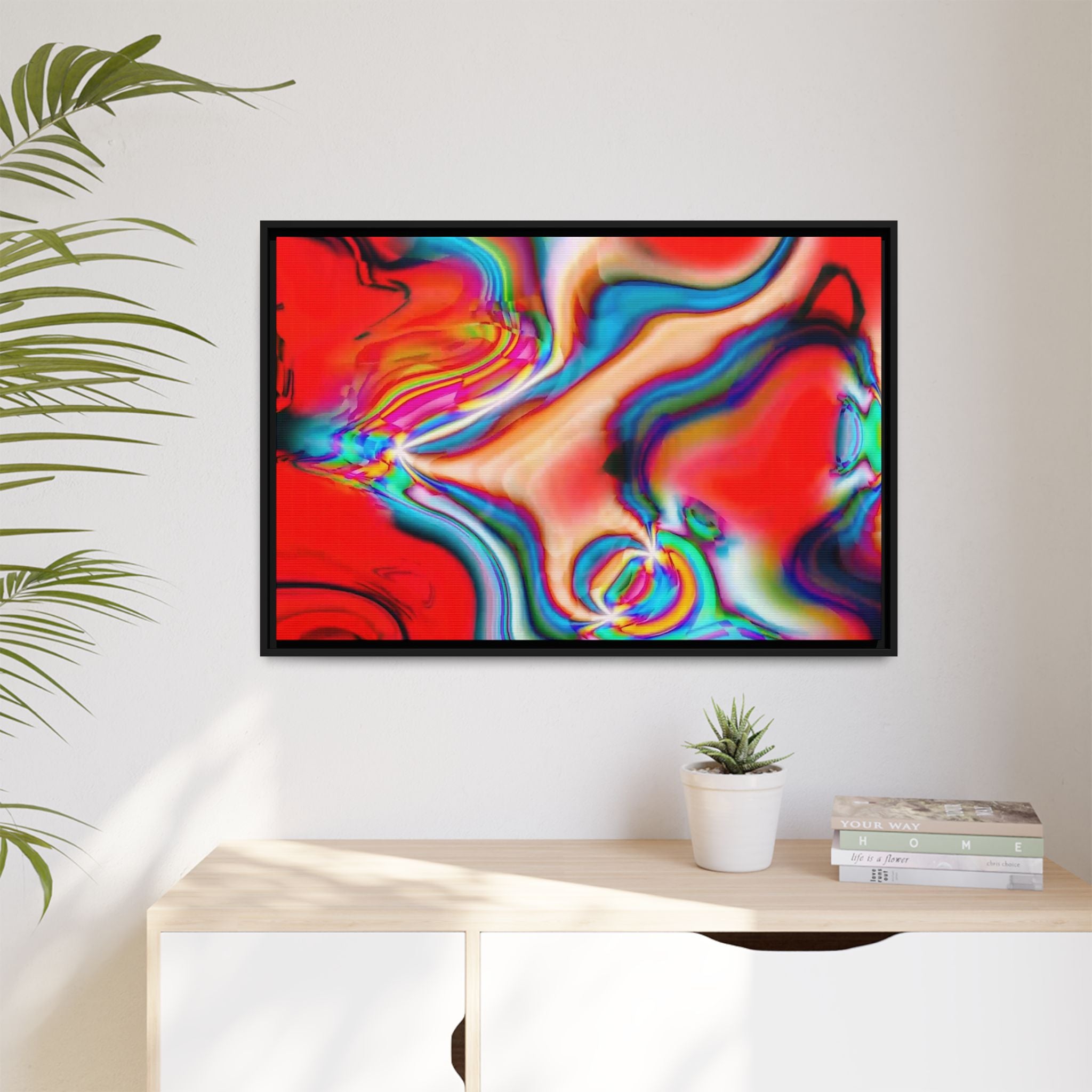 Framed Canvas Art — "Gun Runners Red"