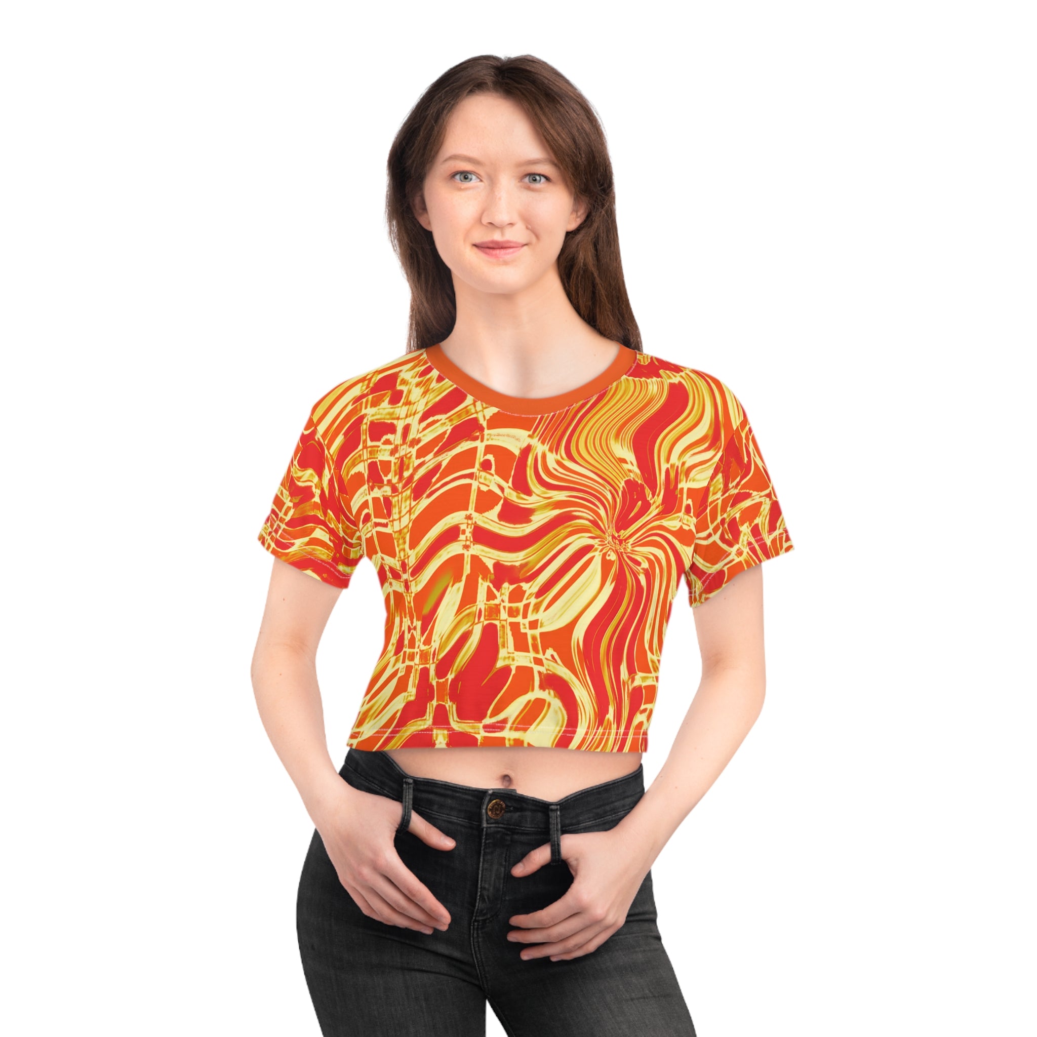 Crop Tee "Fiesta Fire" (AOP)