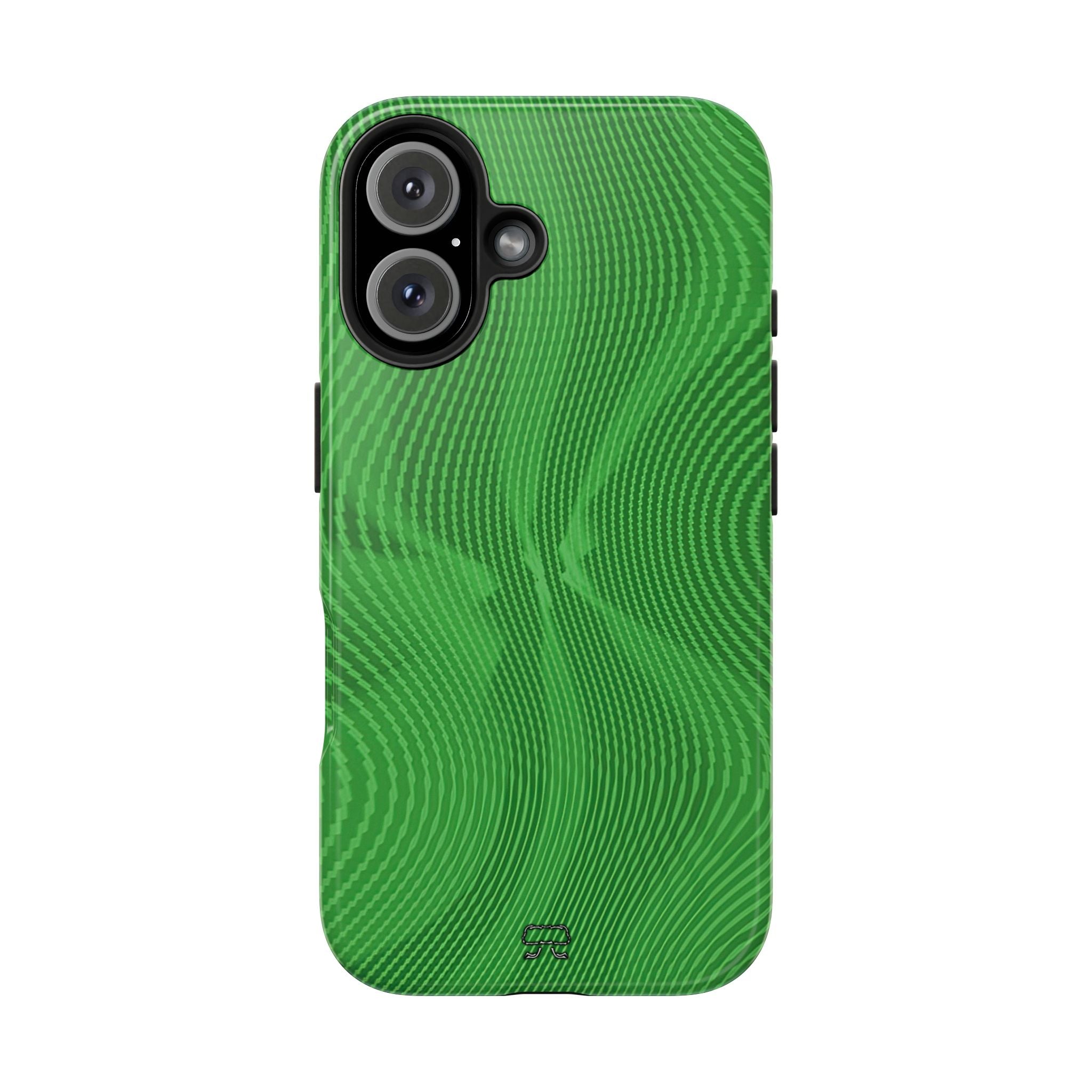 iPhones 11 thru 16 Durable Shockproof Case --- Sun Spots Green