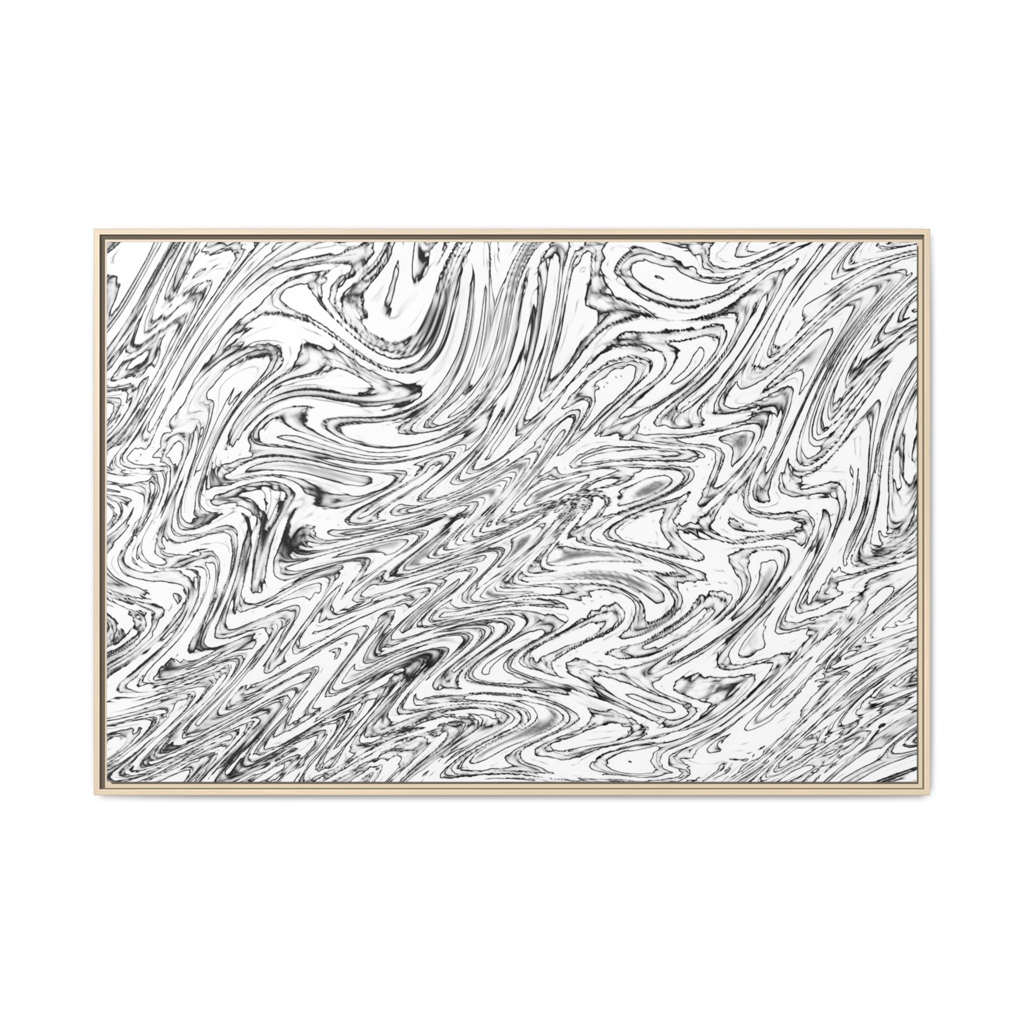 Framed Canvas Art — "Hoops BW"