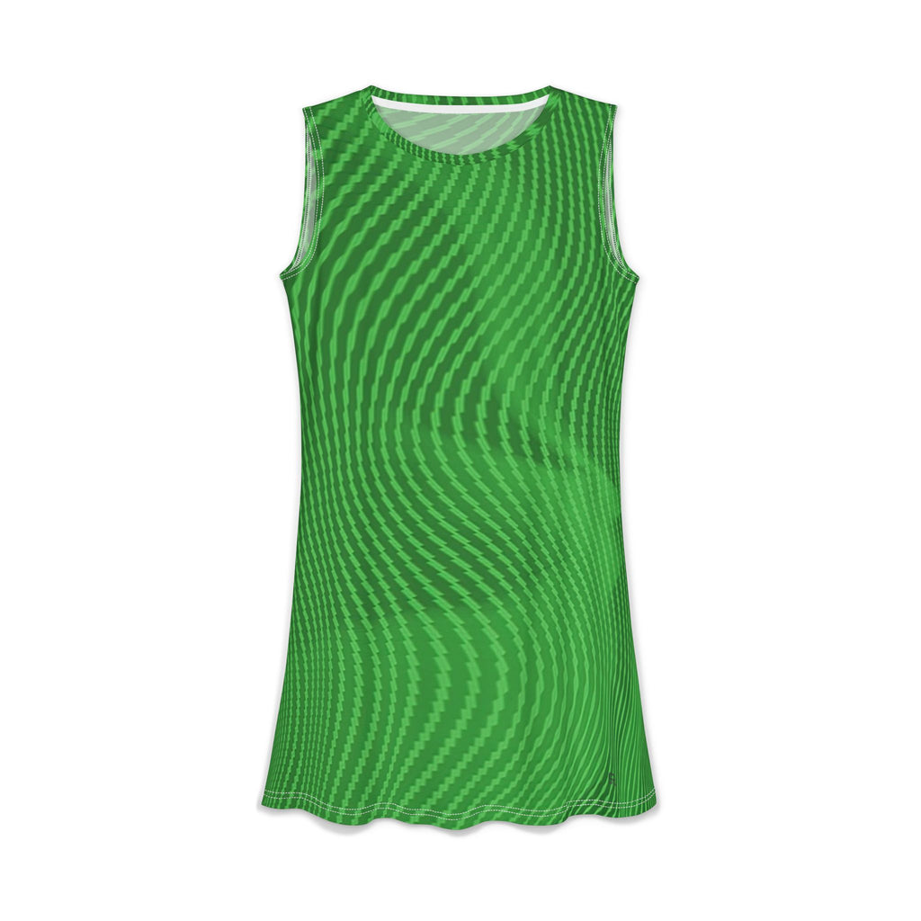 Women's Casual Dress – Sun Spots Green (AOP)