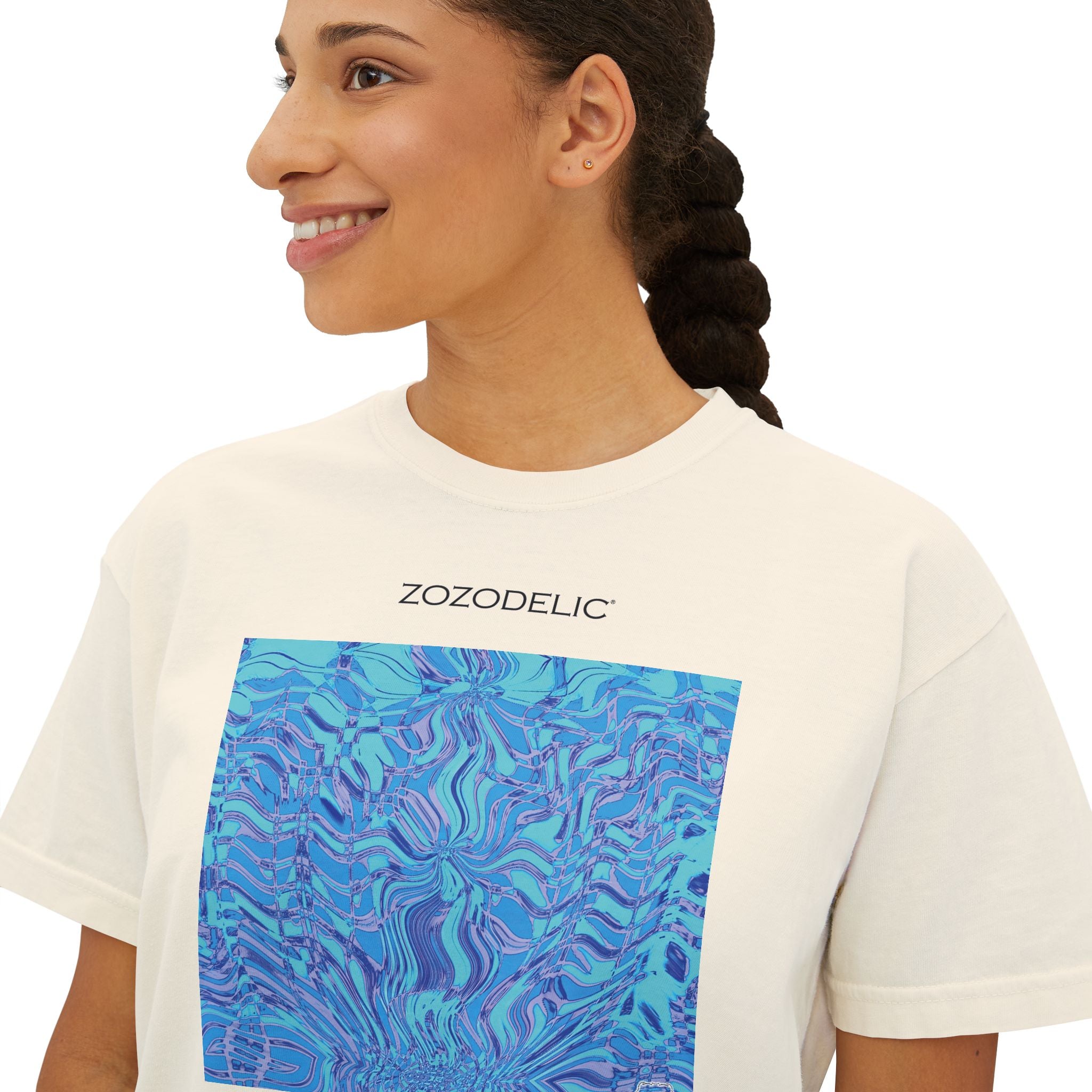 Woman's Box T-Shirt - Fiesta Blu