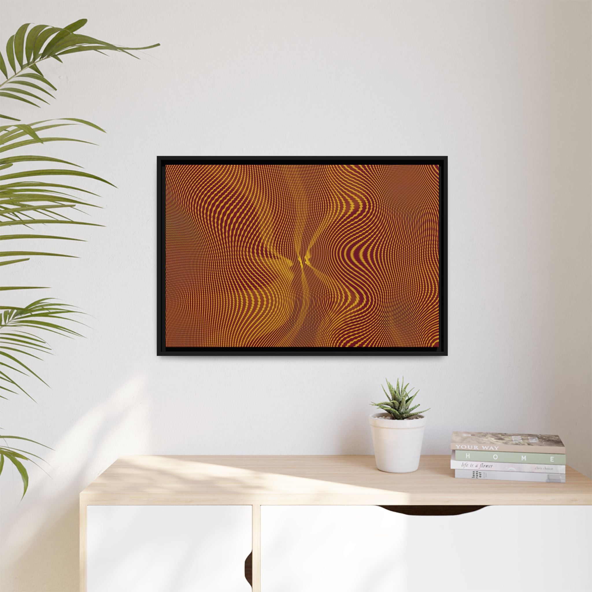 Framed Canvas Art — "Sun Spots Gold"