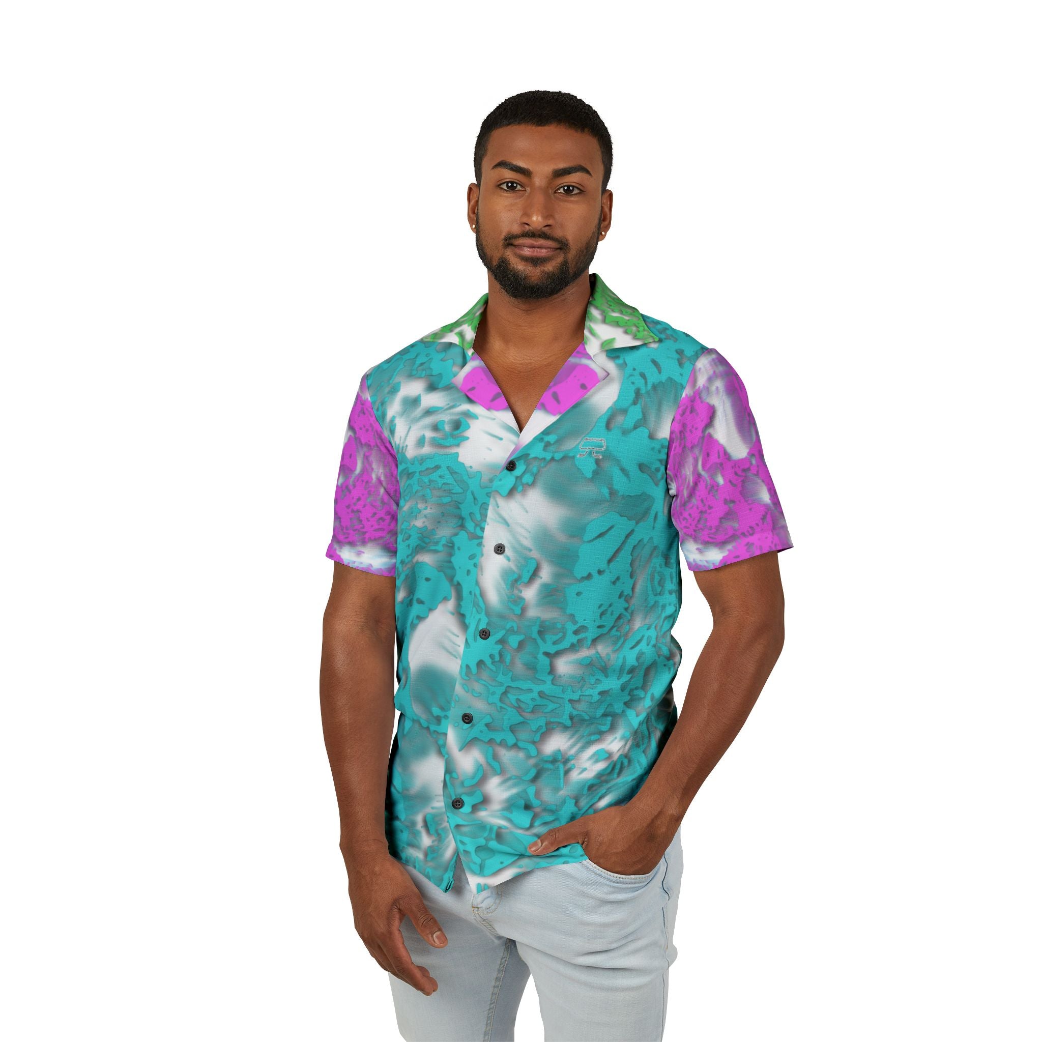 Hawaiian Shirt - Tracers Aqua