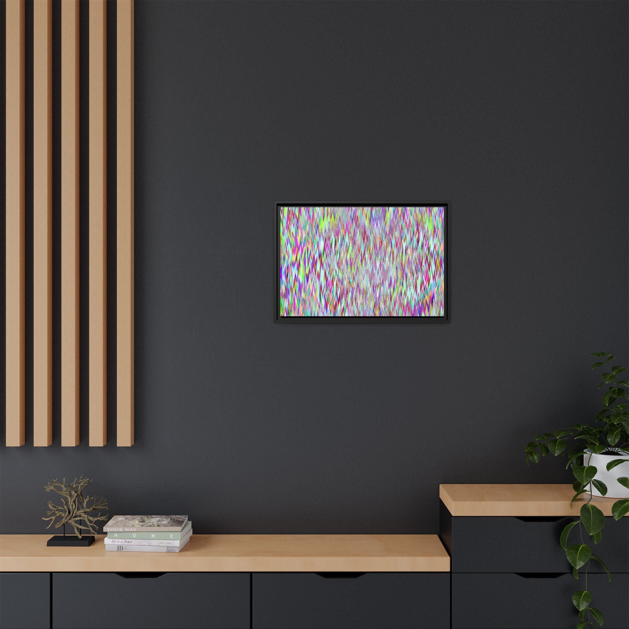 Framed Canvas Art — "Gun Runners Static"