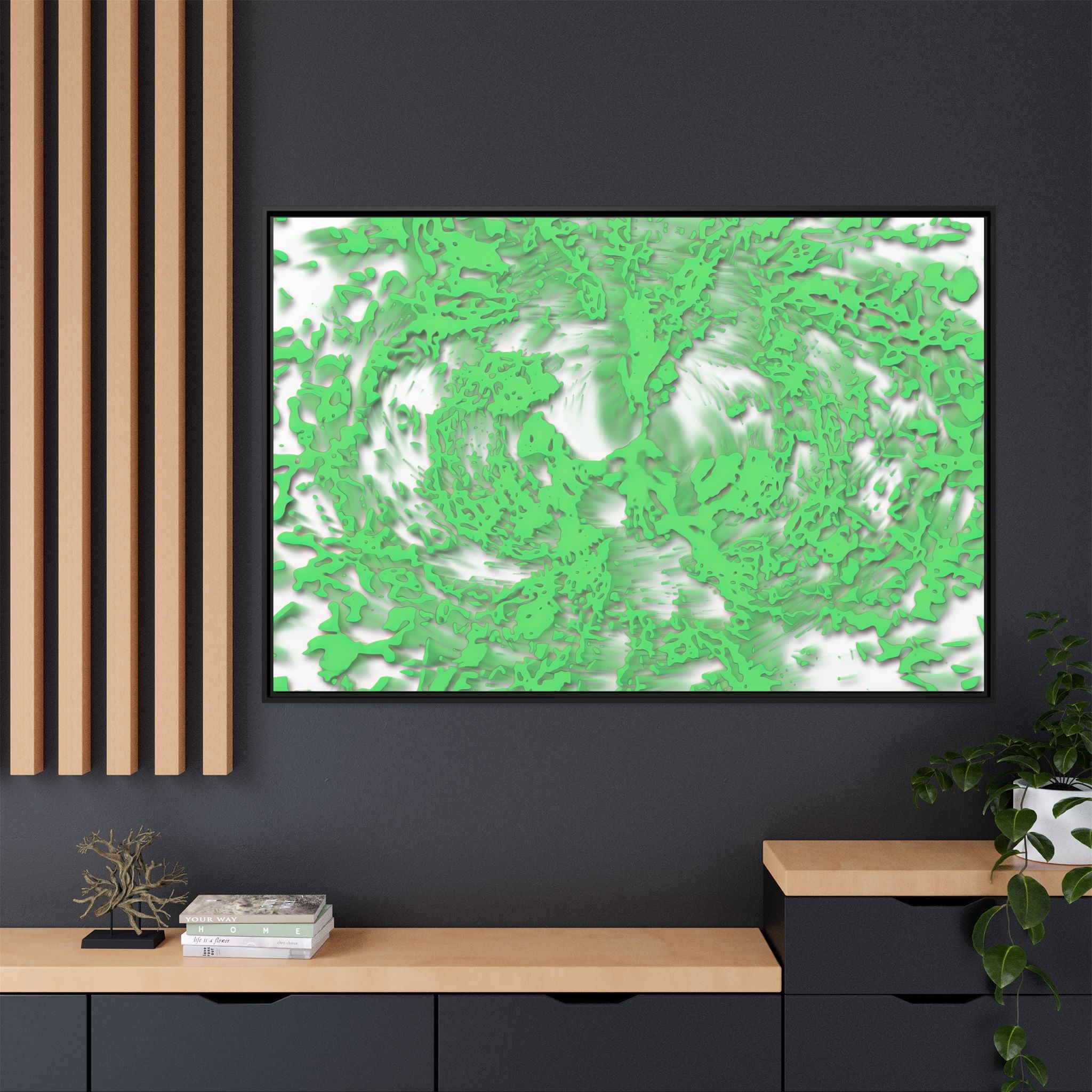Framed Canvas Art - Tracers Green