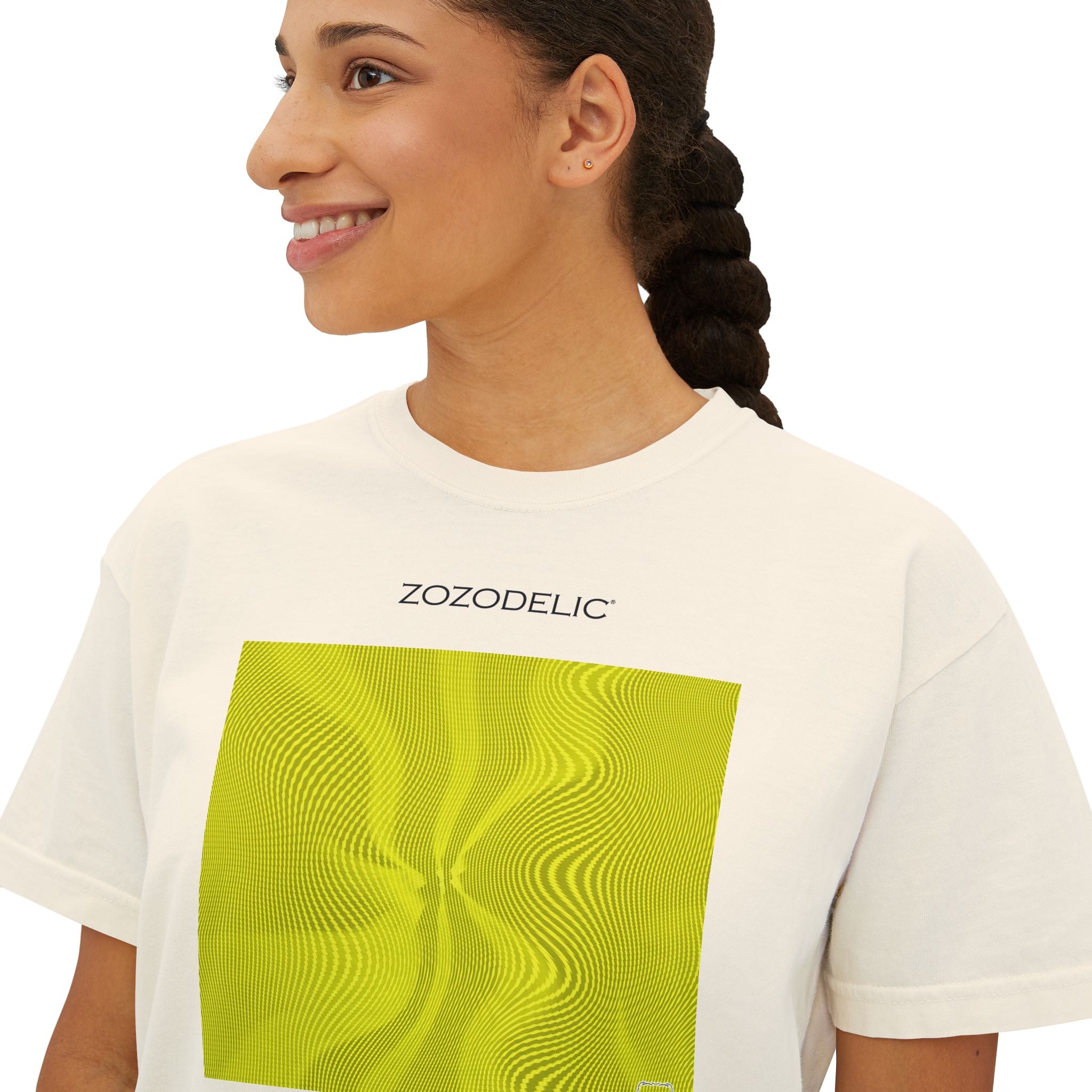 Woman's Box T-Shirt - Sun Spots Yellow