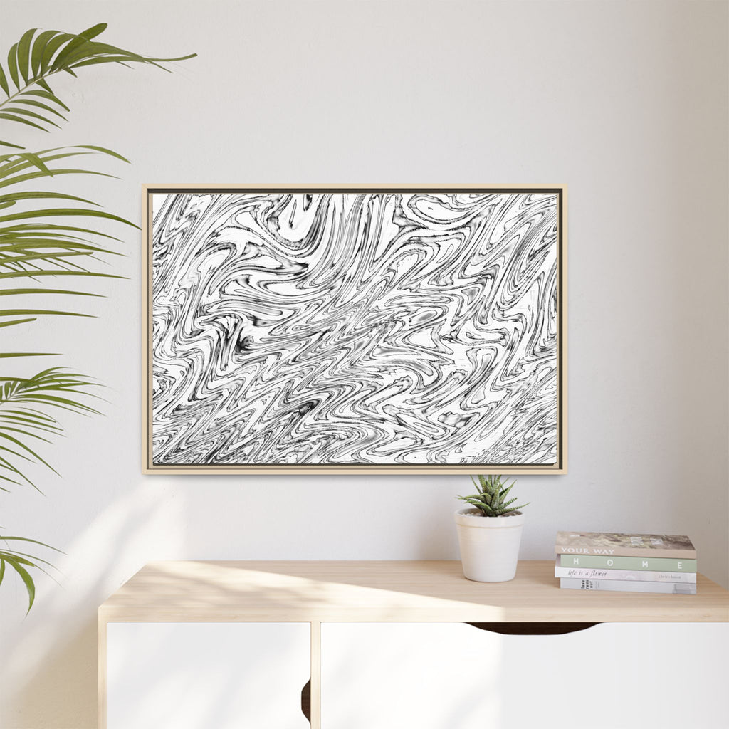Framed Canvas Art — "Hoops BW"