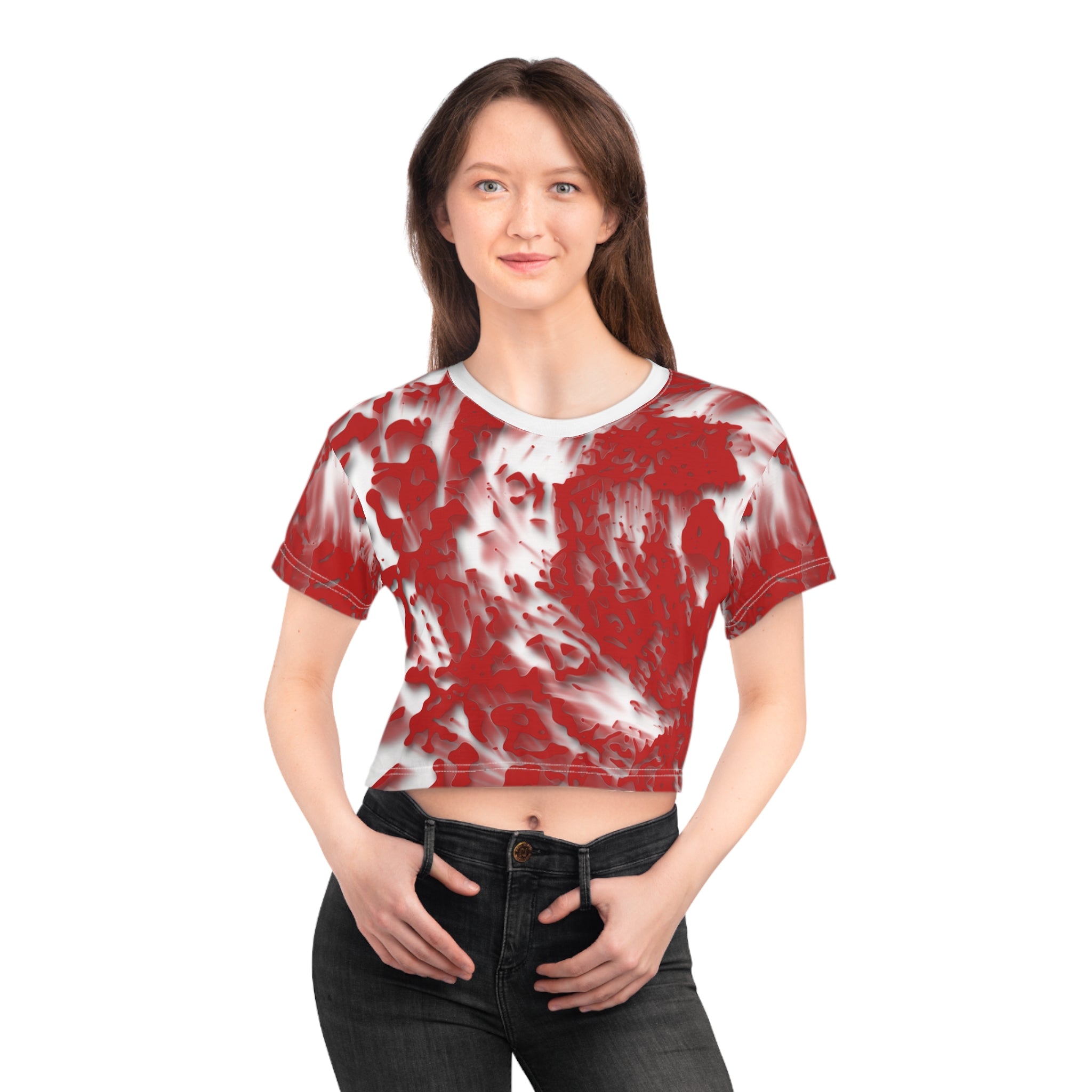 Crop Tee - Tracers Red (AOP)