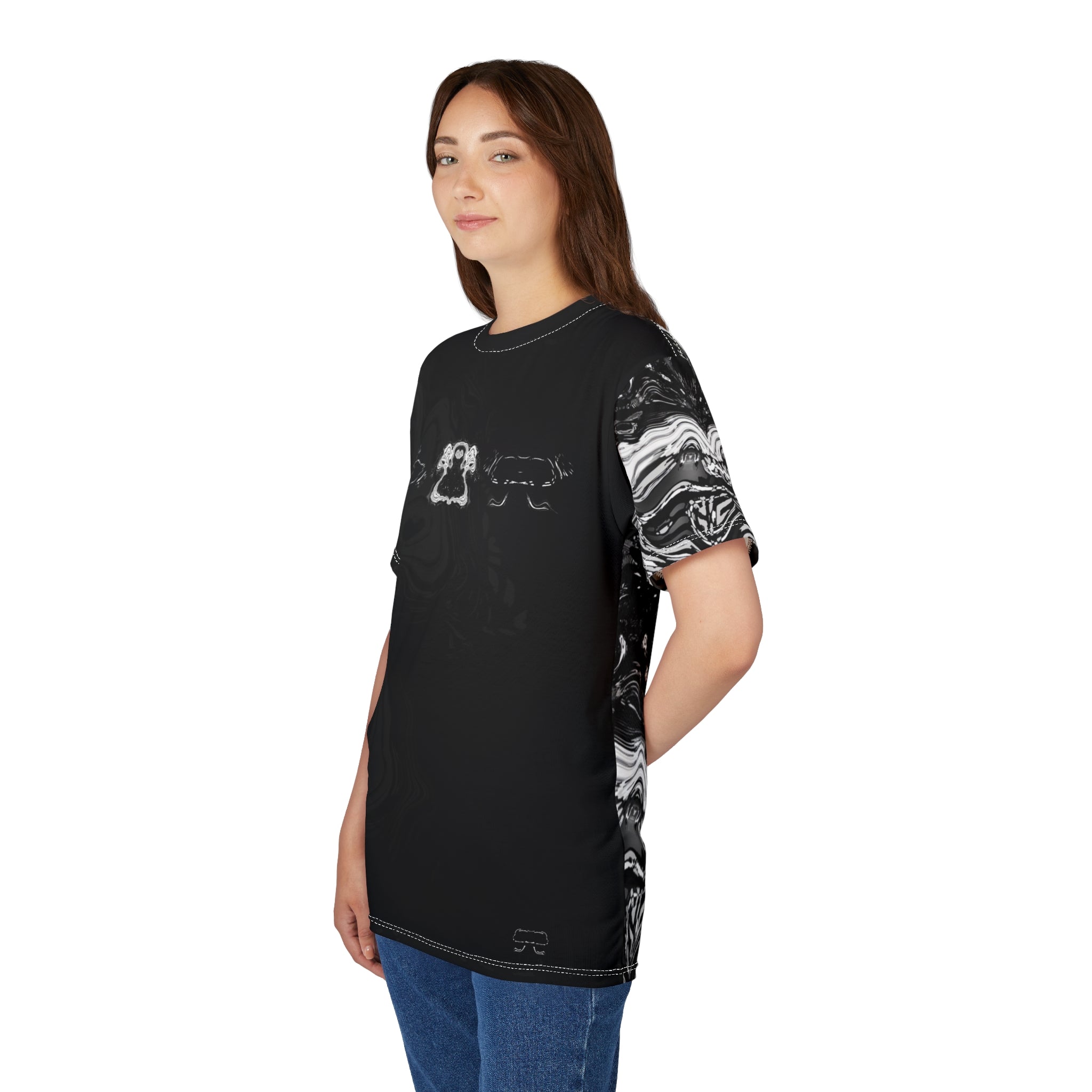 T-Shirt - Spirit Black and White (AOP)