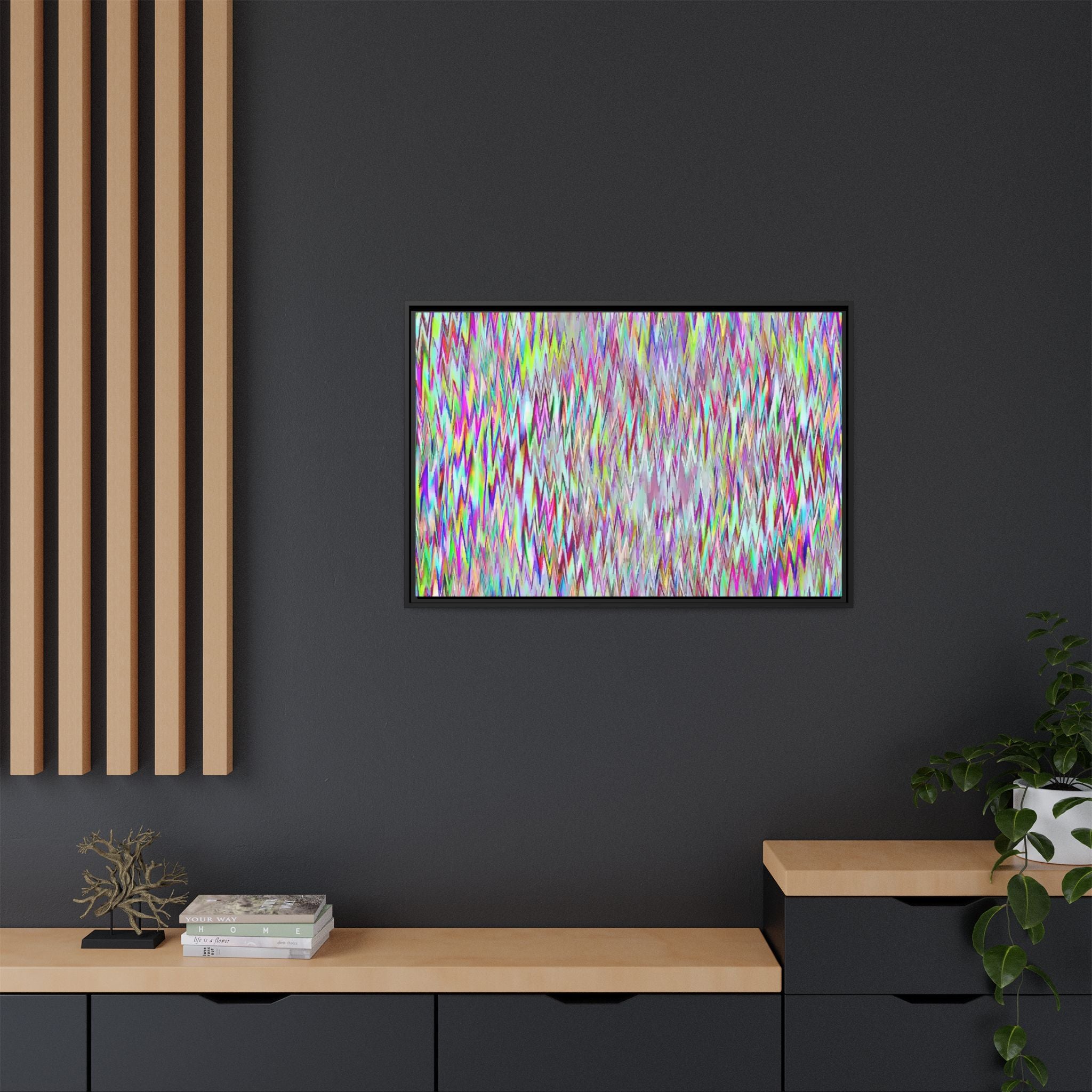 Framed Canvas Art — "Gun Runners Static"