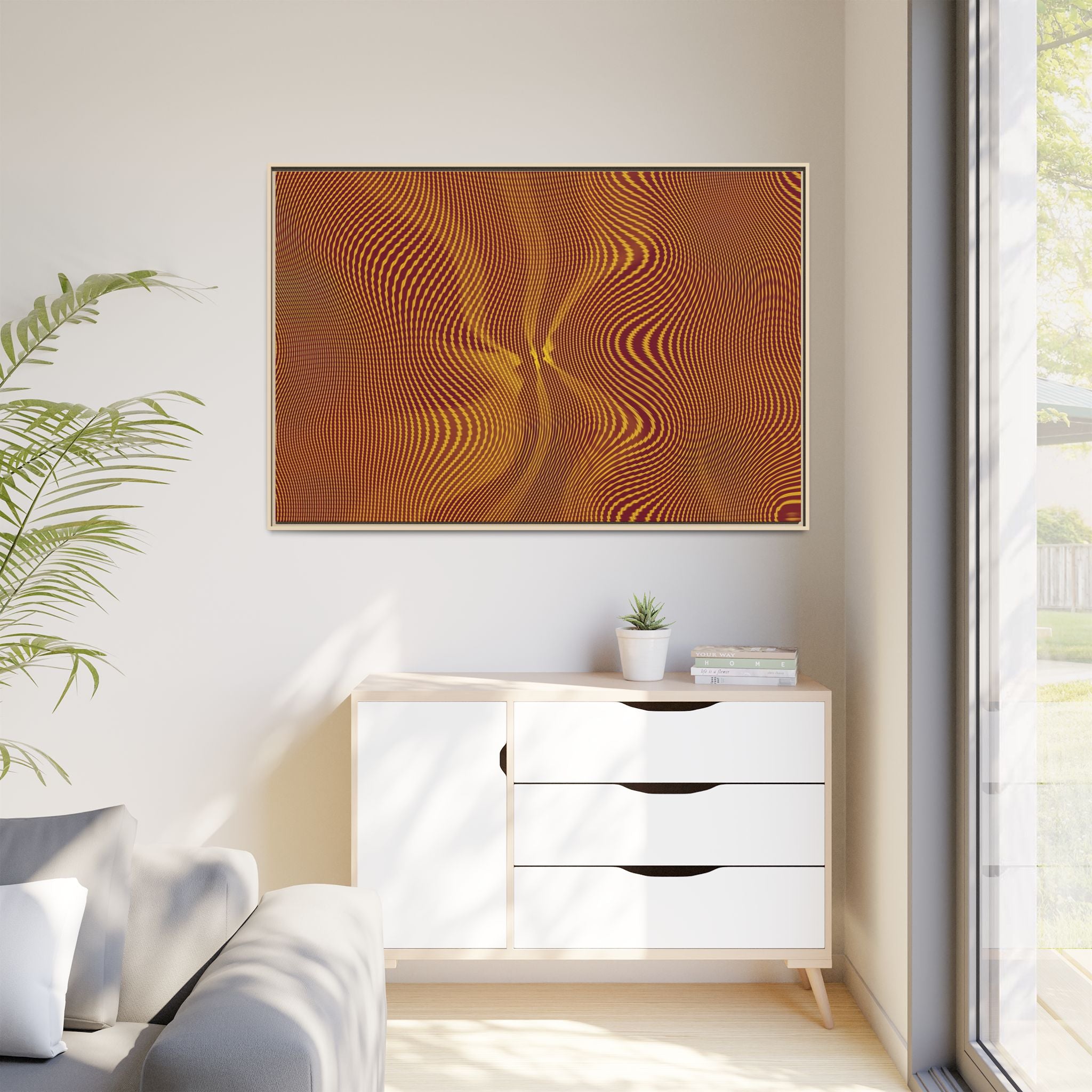 Framed Canvas Art — "Sun Spots Gold"