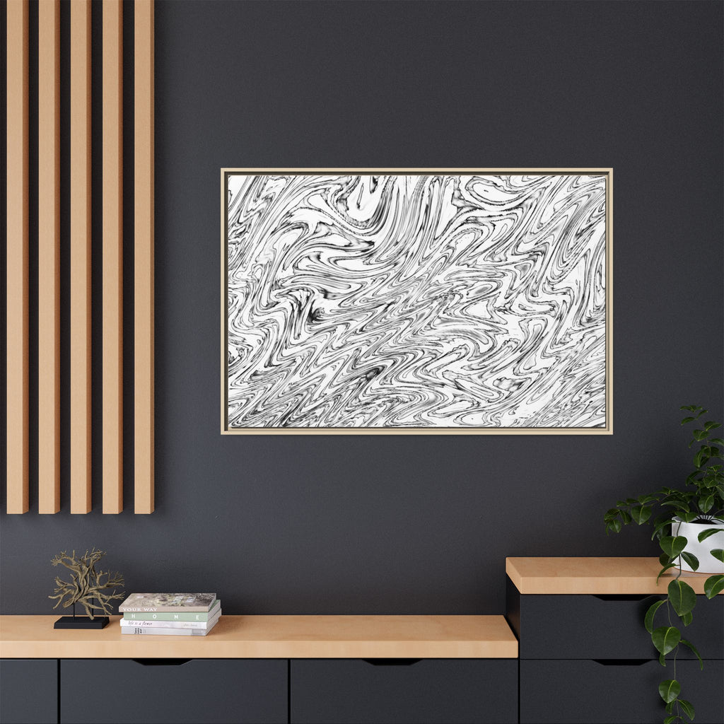 Framed Canvas Art — "Hoops BW"