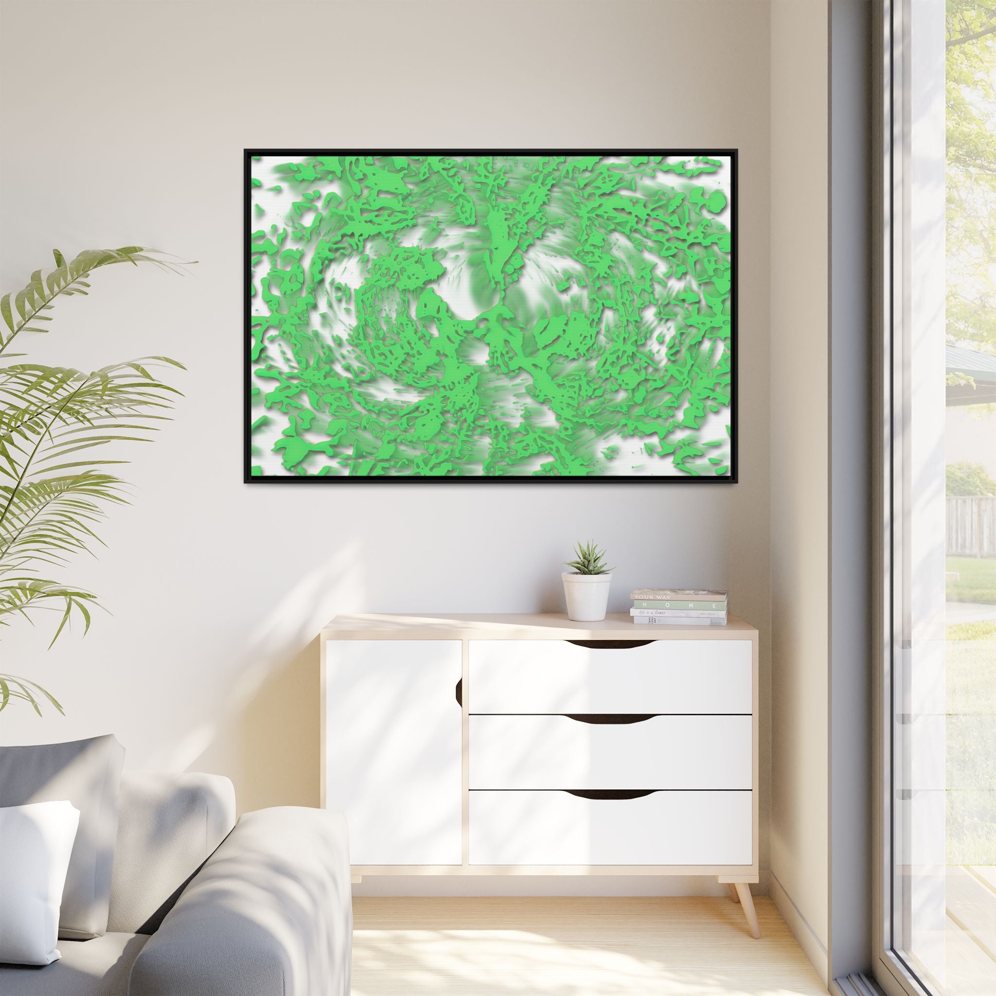 Framed Canvas Art - Tracers Green