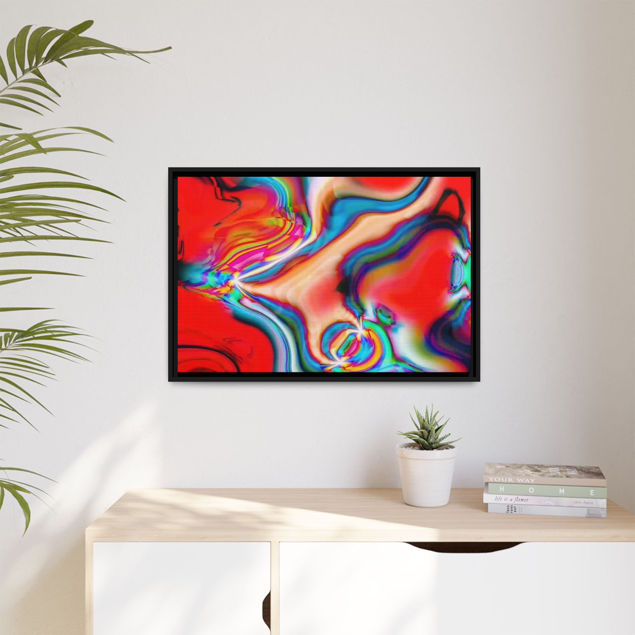 Framed Canvas Art — "Gun Runners Red"