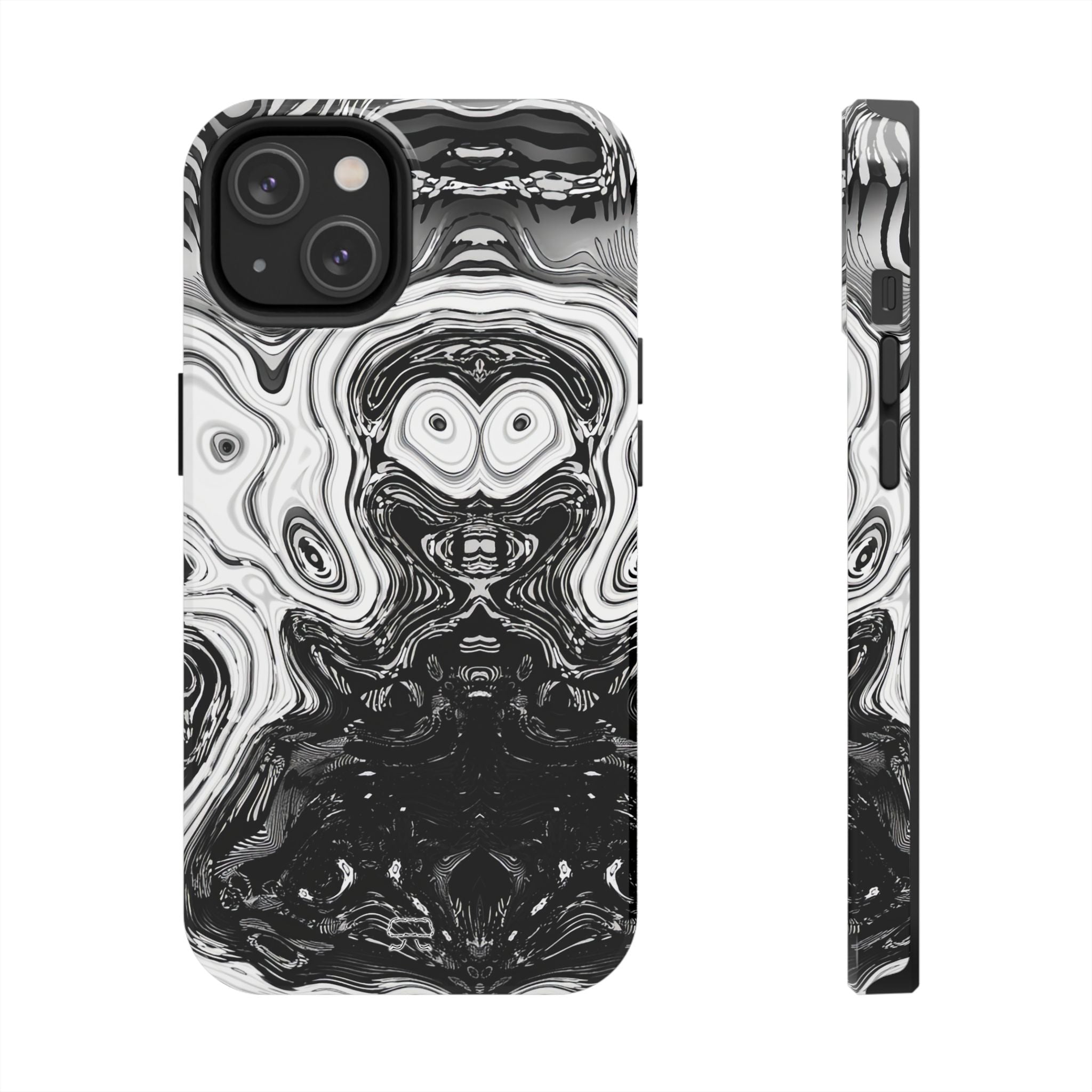 iPhones 11 thru 16 Durable Shockproof Case - Spirit Black and White