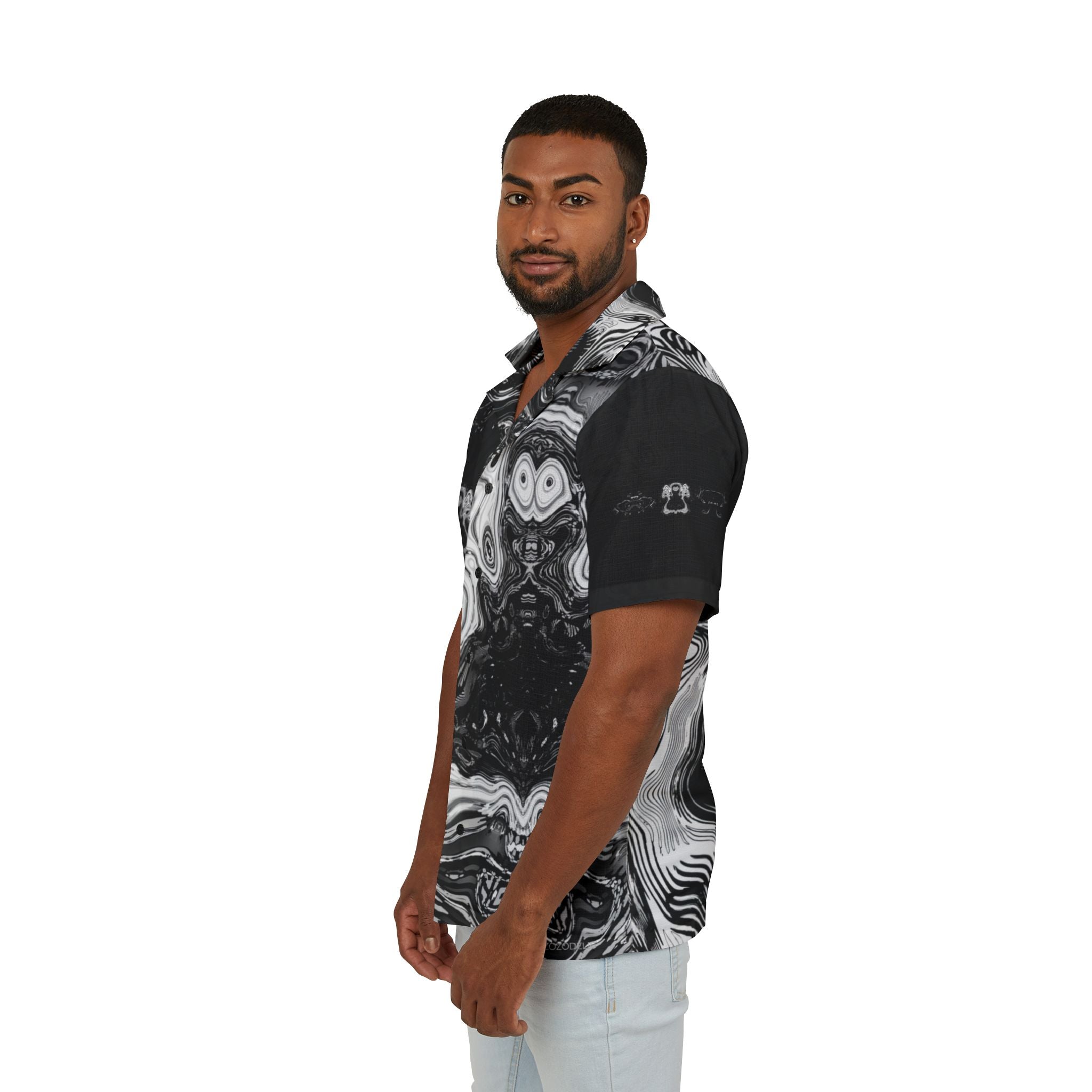 Hawaiian Shirt - Spirit Black and White