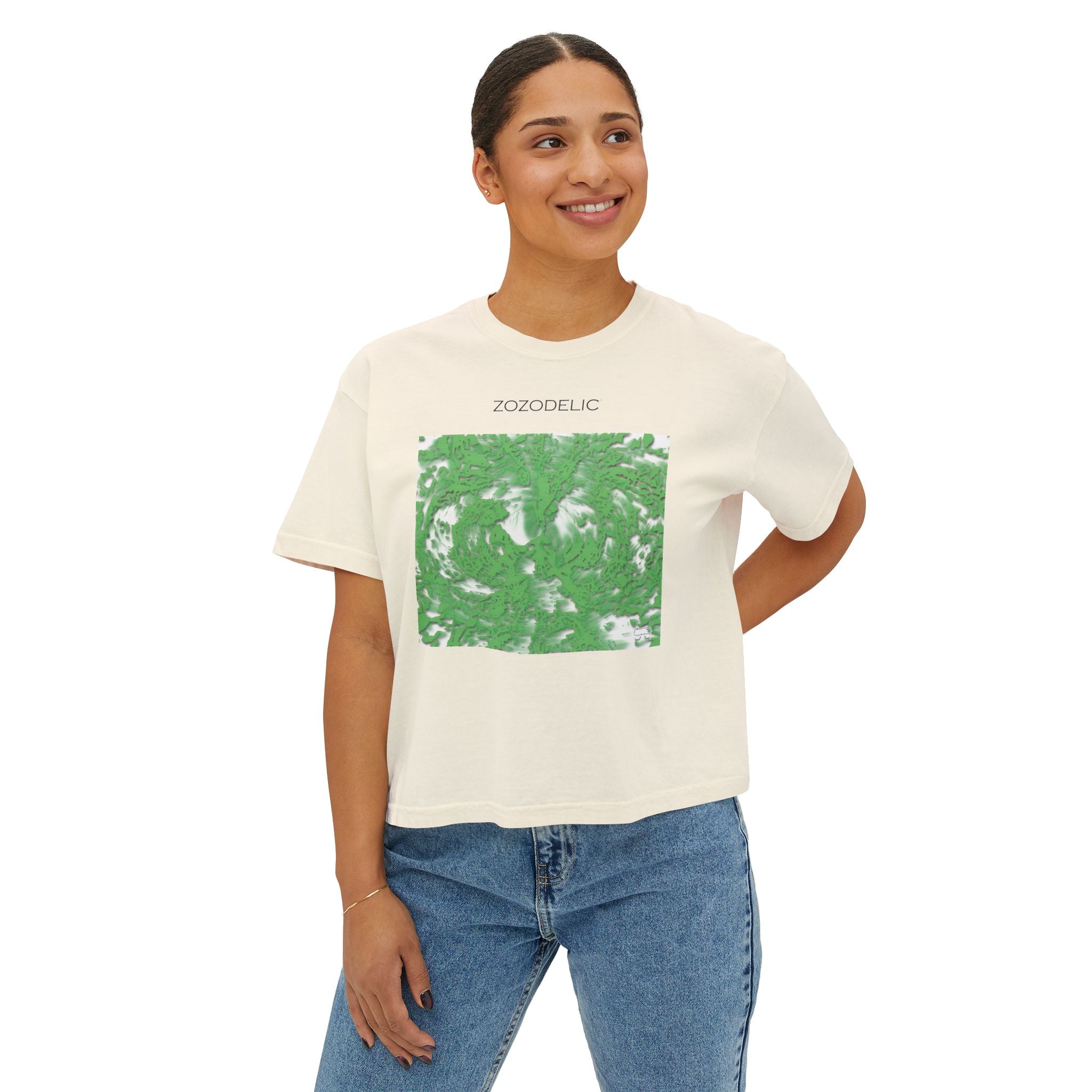 Woman's Box T-Shirt - Tracers Green