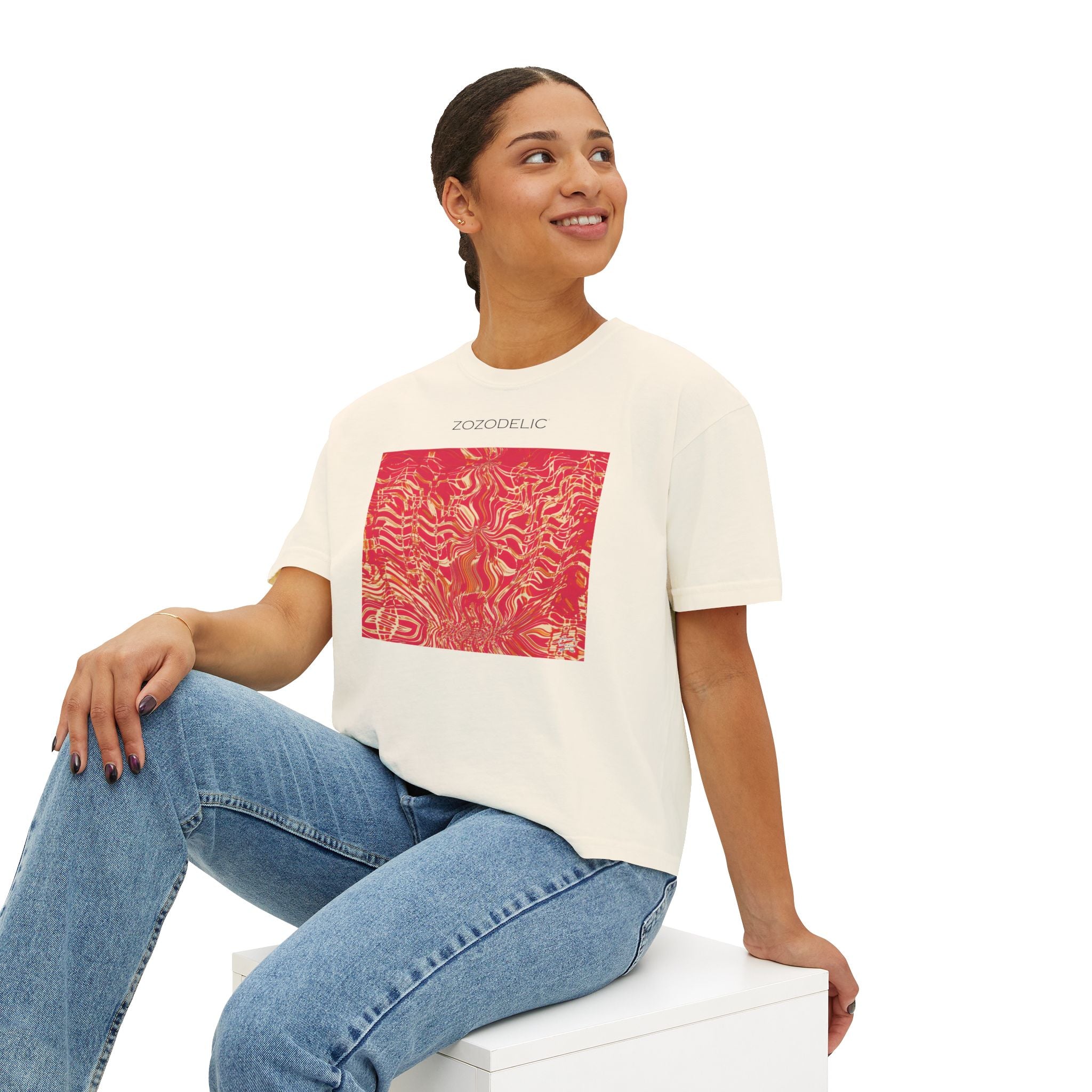 Woman's Box T-Shirt - Fiesta Flame