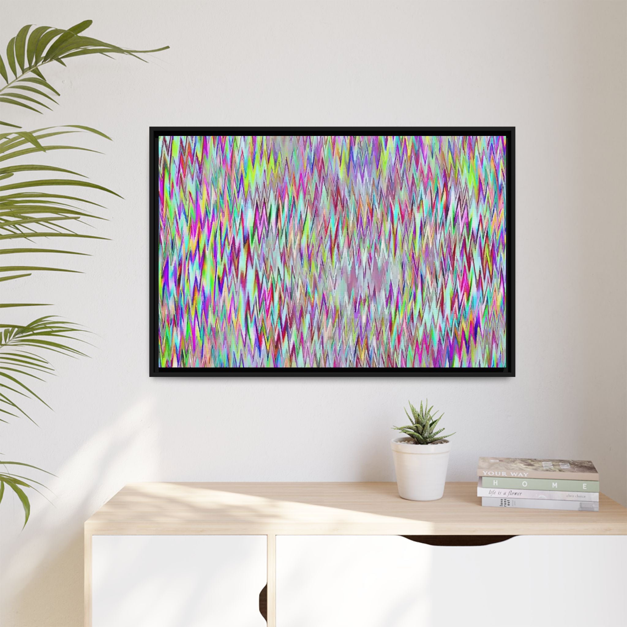 Framed Canvas Art — "Gun Runners Static"