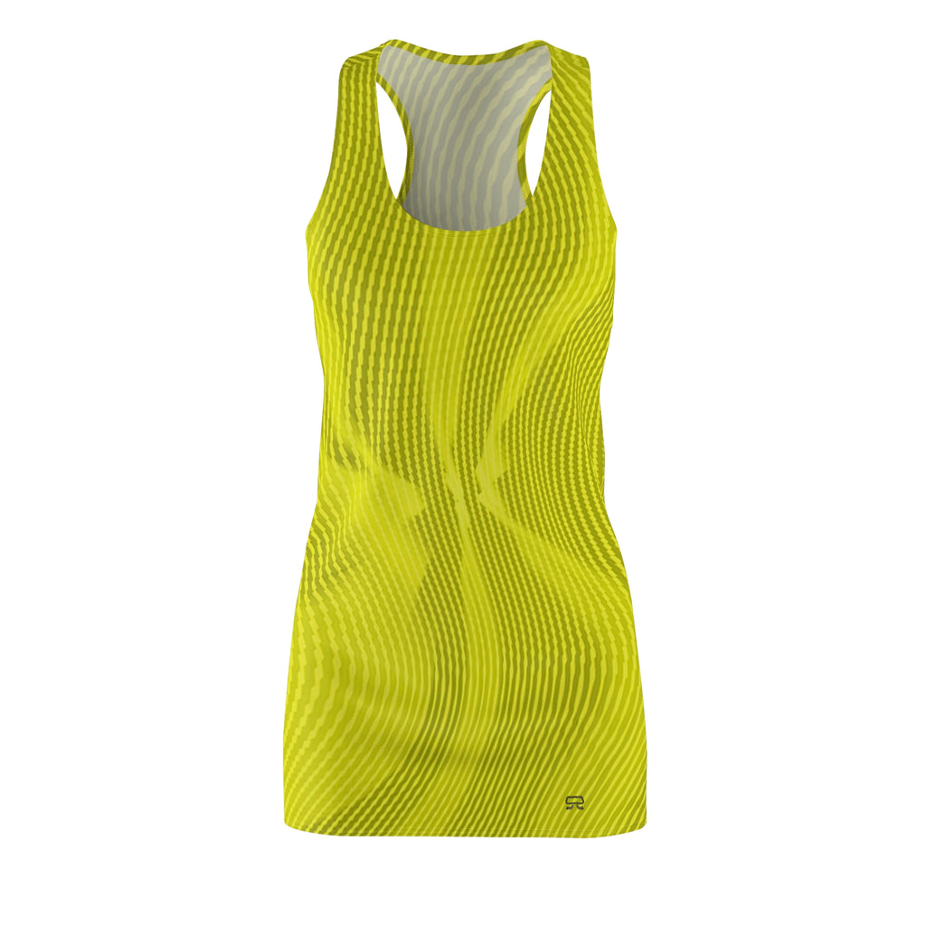 Racerback Dress — Sun Spots Yellow (AOP)