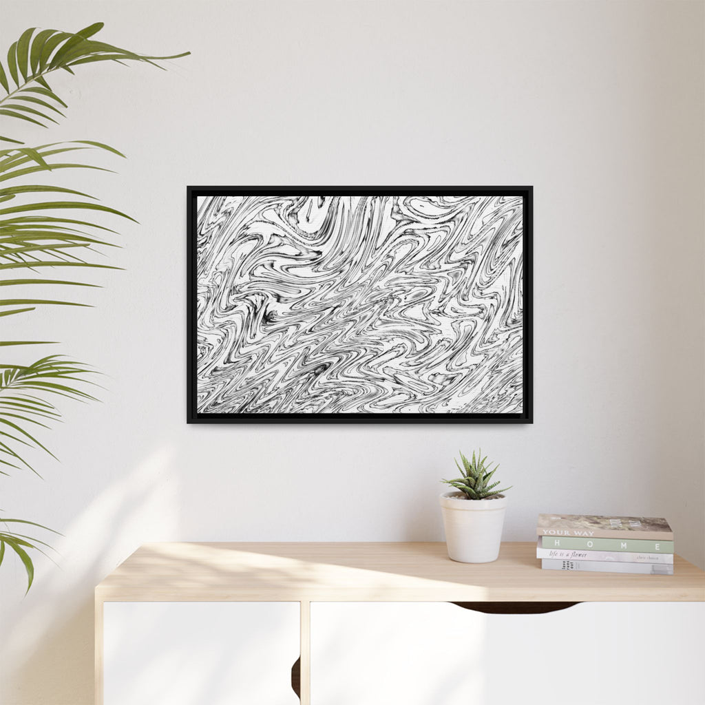 Framed Canvas Art — "Hoops BW"