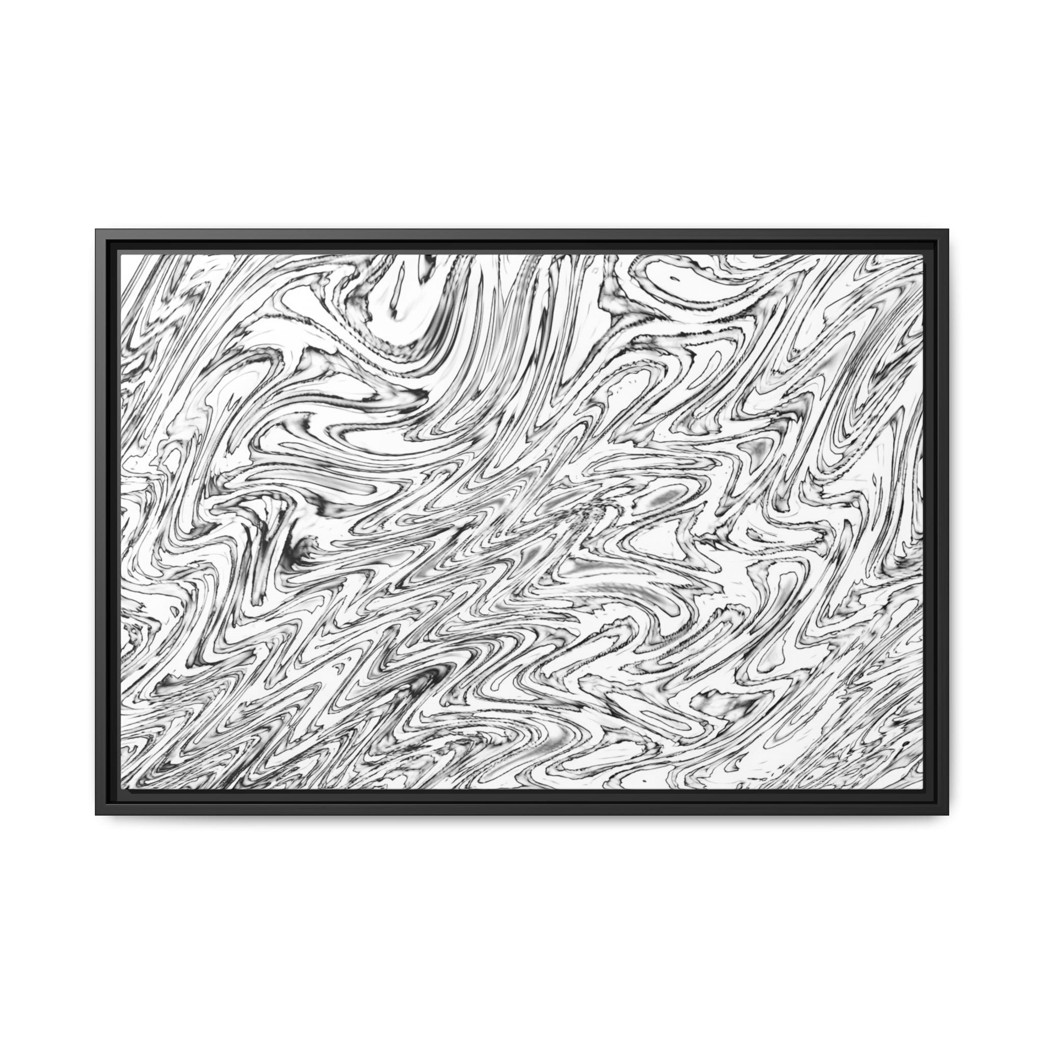 Framed Canvas Art — "Hoops BW"