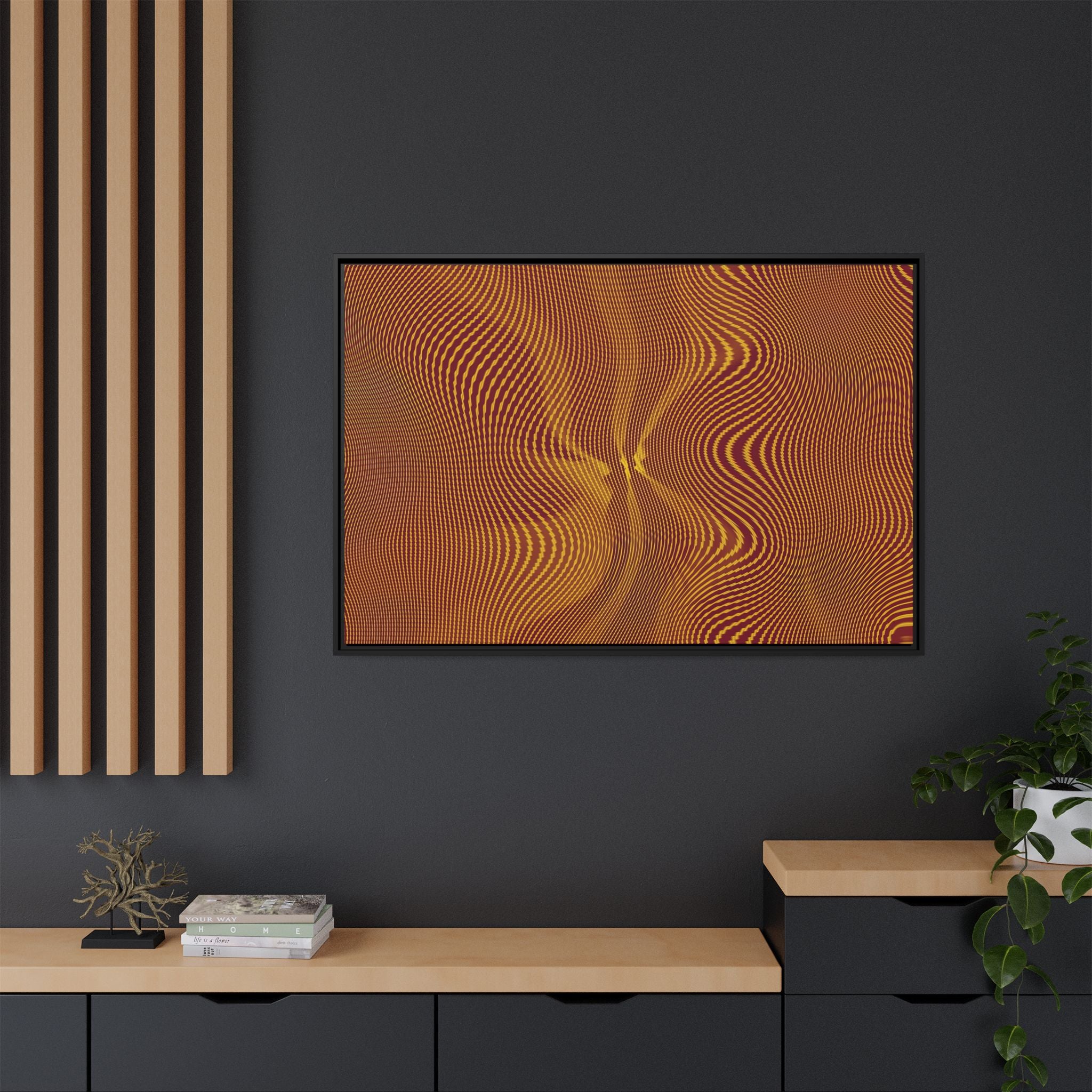 Framed Canvas Art — "Sun Spots Gold"