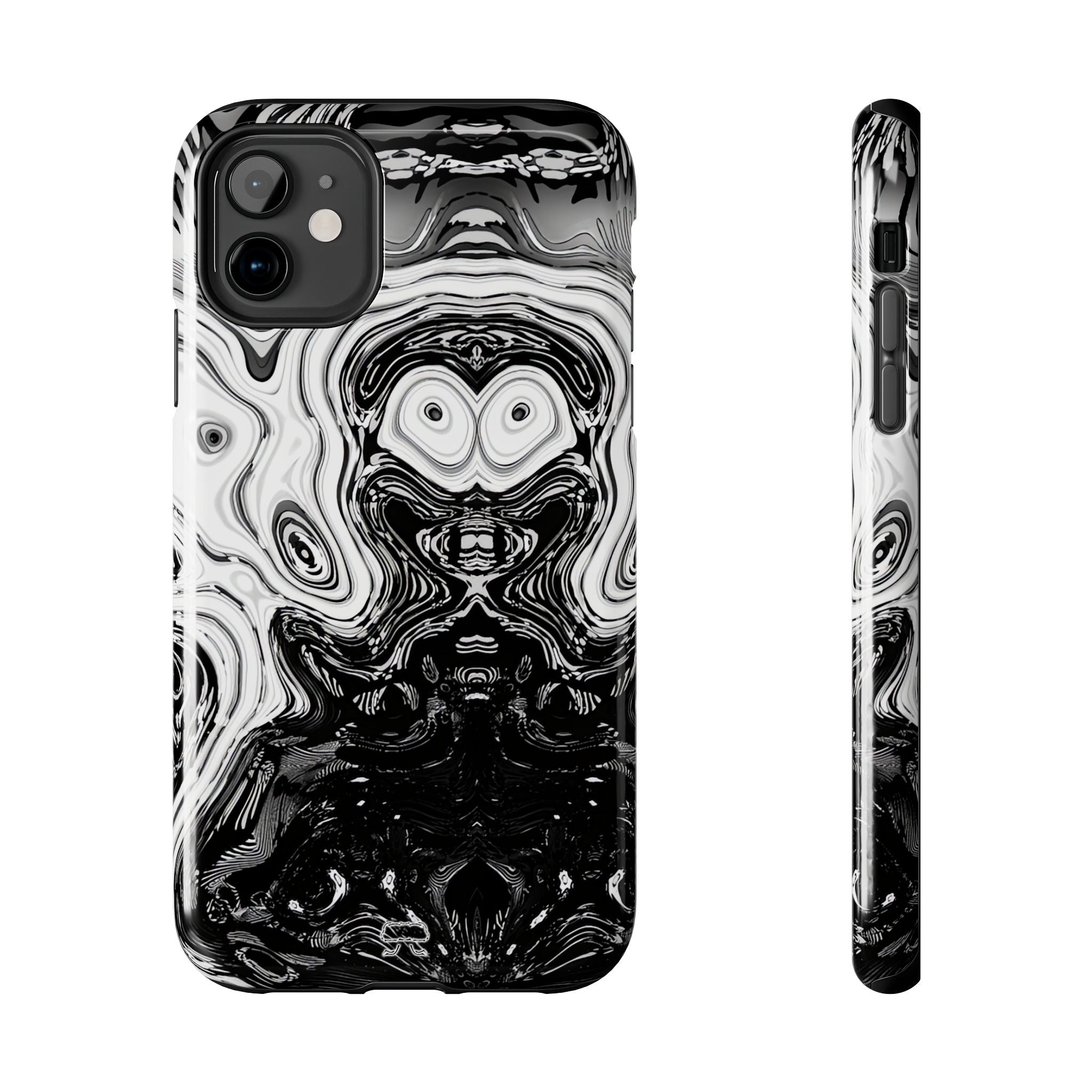 iPhones 11 thru 16 Durable Shockproof Case - Spirit Black and White