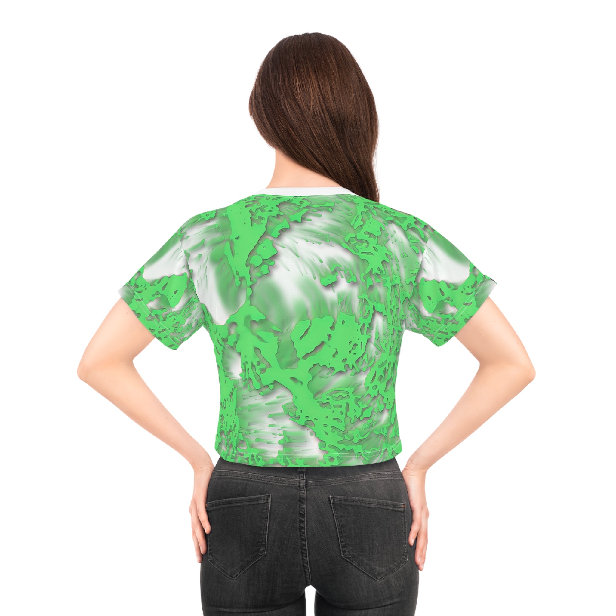 Crop Tee - Tracers Green (AOP)