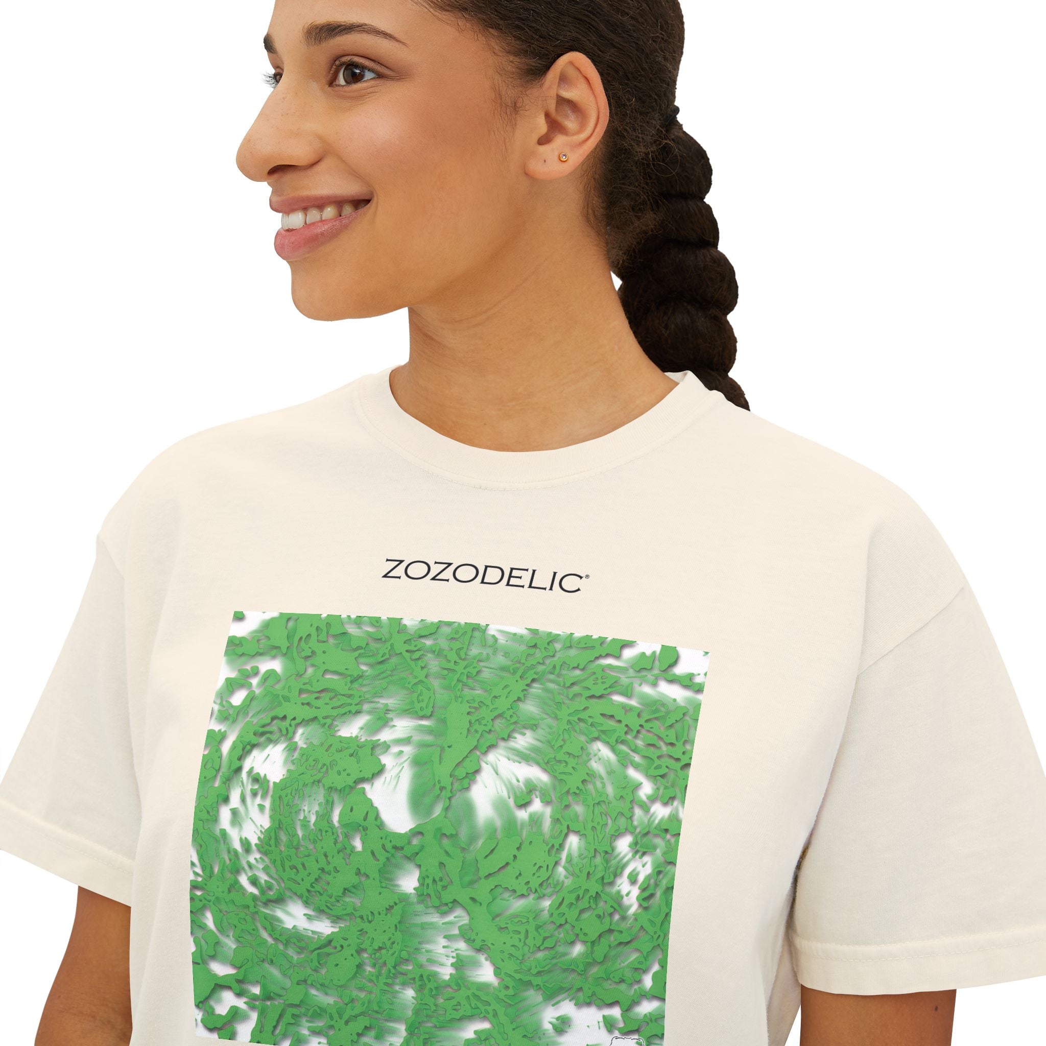 Woman's Box T-Shirt - Tracers Green