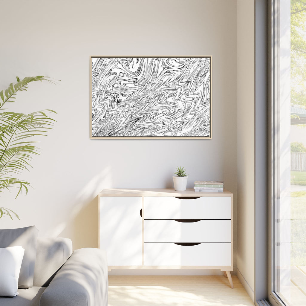 Framed Canvas Art — "Hoops BW"