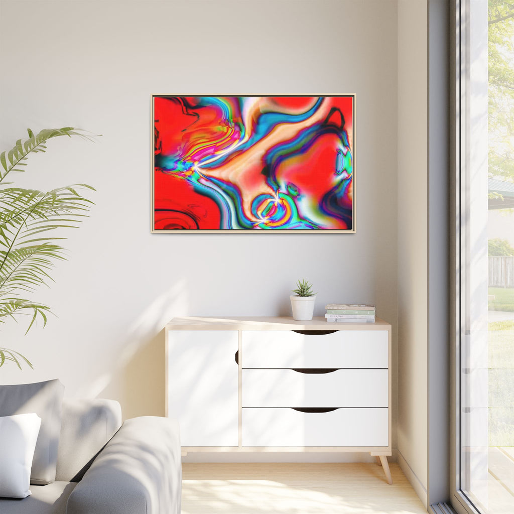 Framed Canvas Art — "Gun Runners Red"