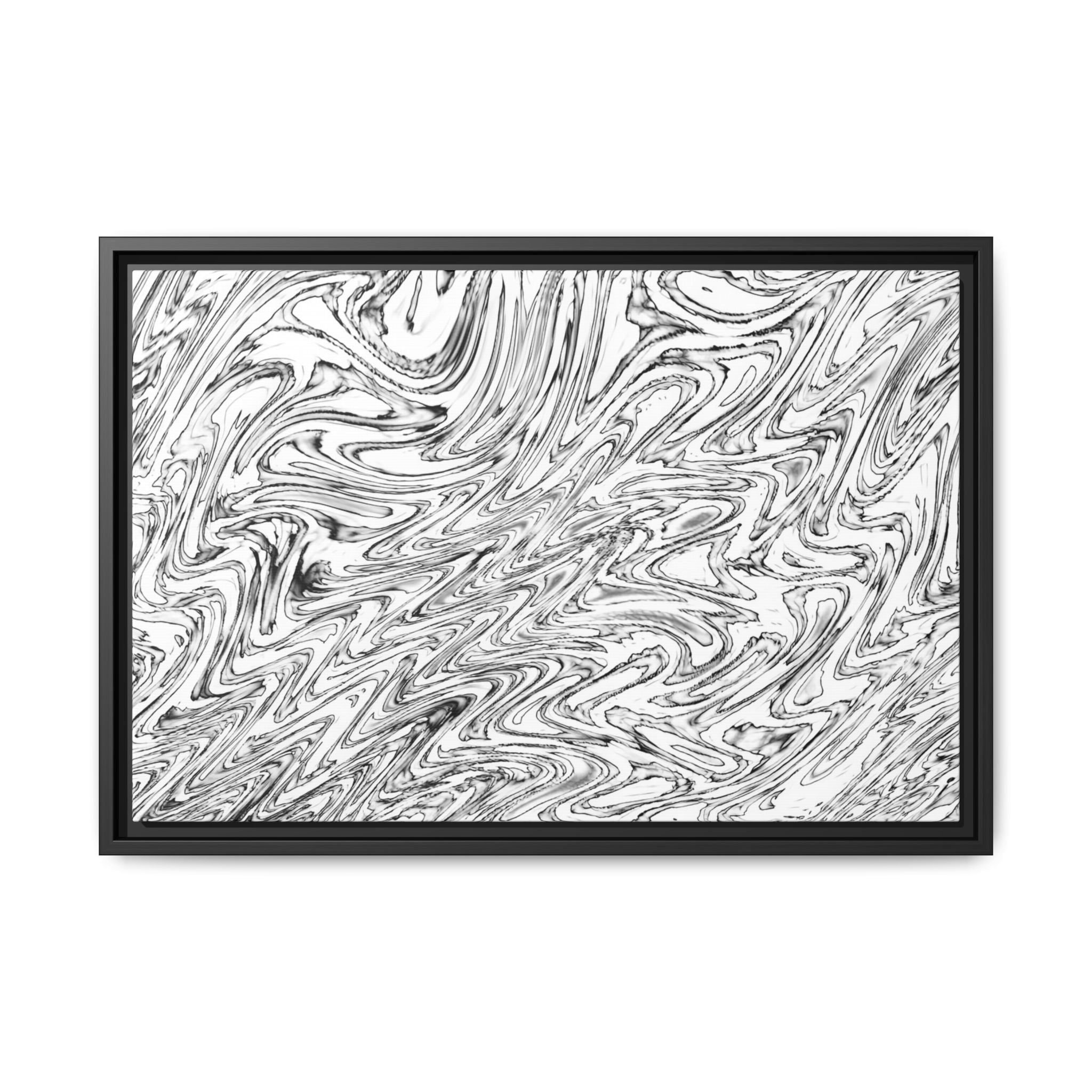 Framed Canvas Art — "Hoops BW"