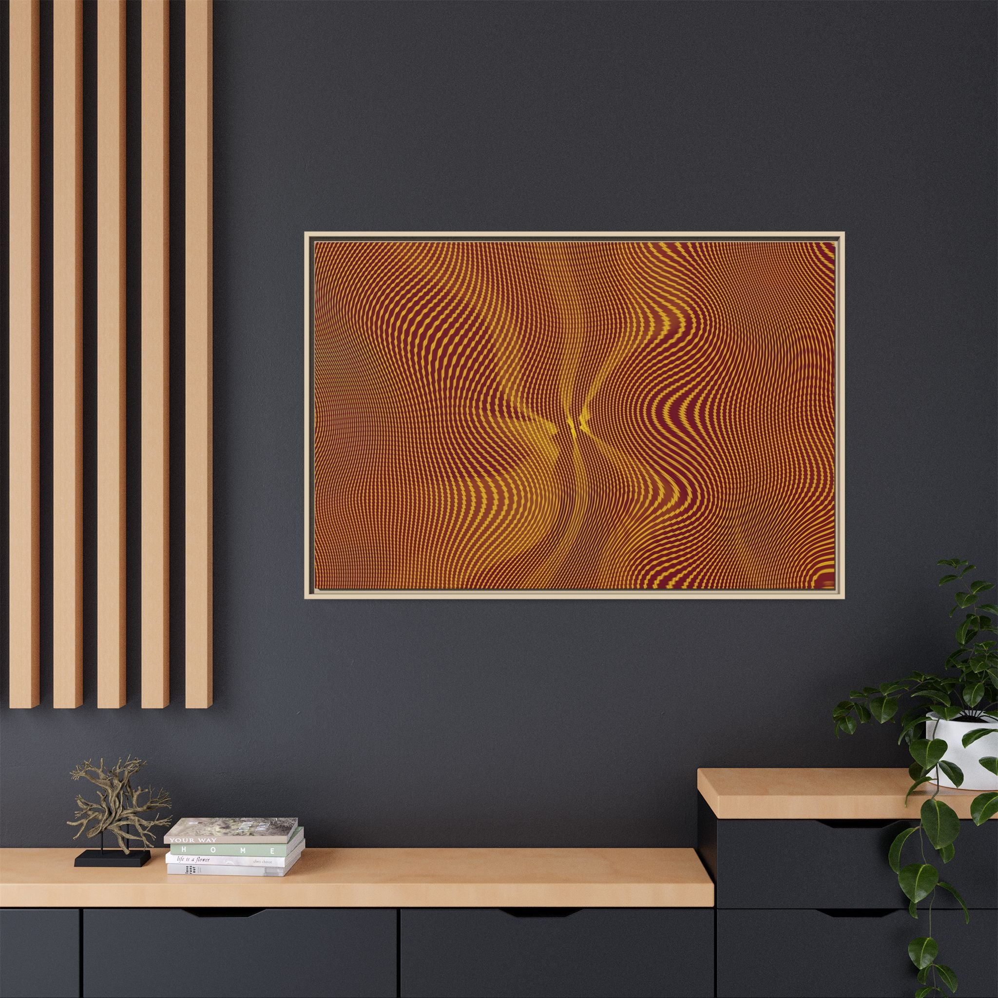 Framed Canvas Art — "Sun Spots Gold"