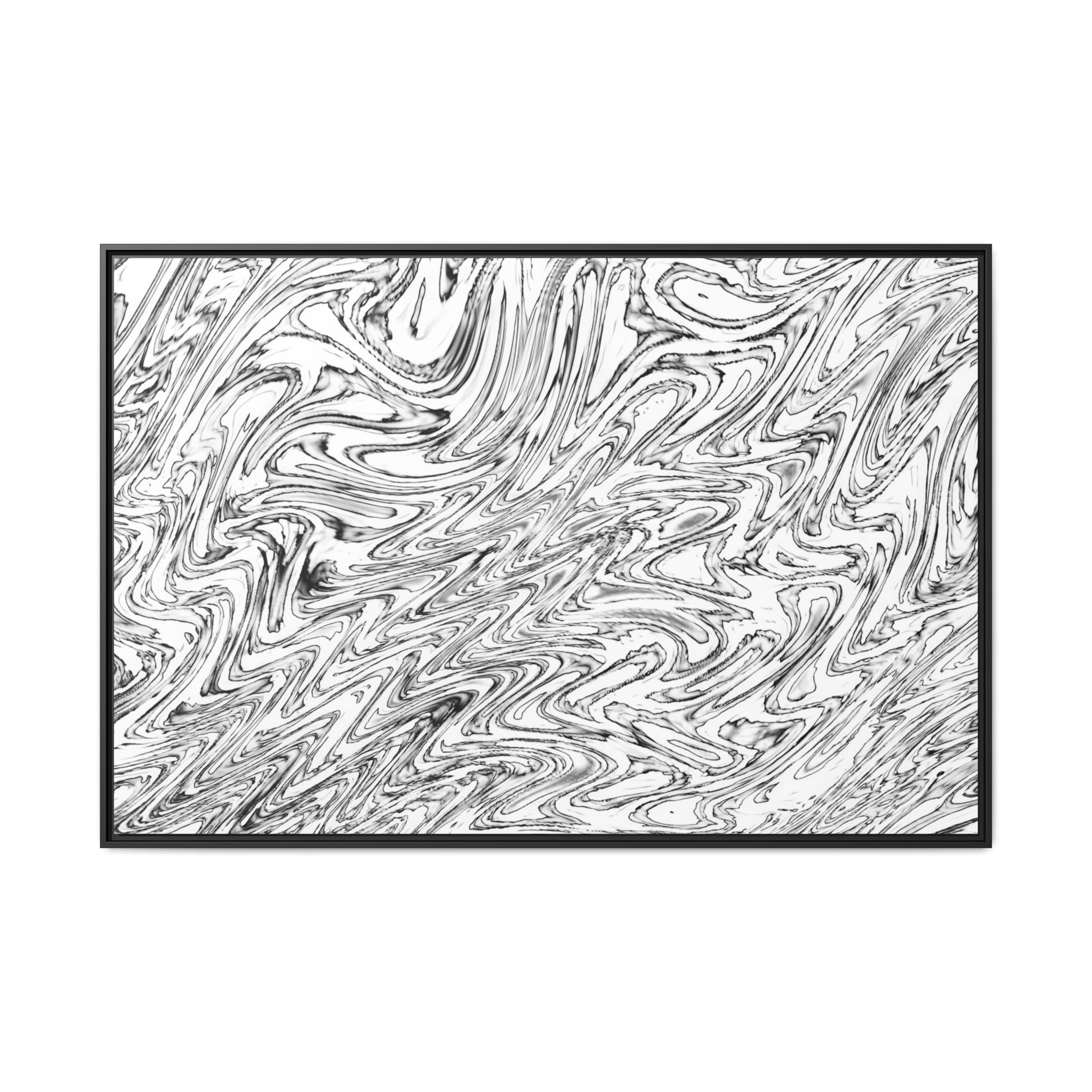 Framed Canvas Art — "Hoops BW"