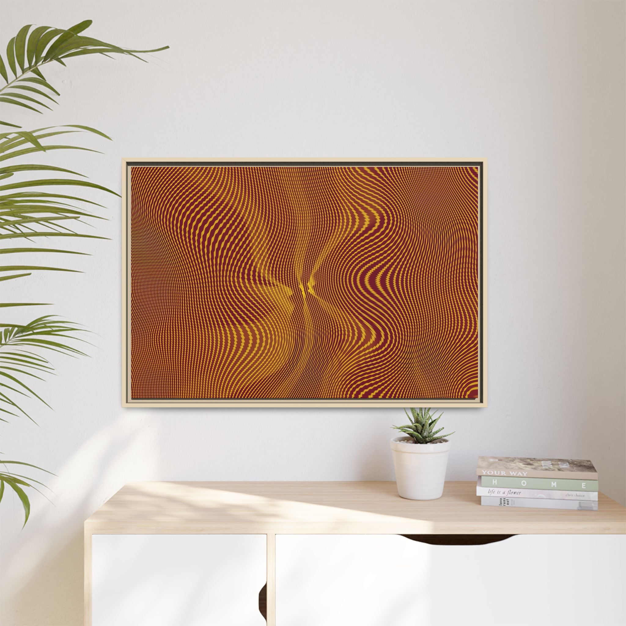 Framed Canvas Art — "Sun Spots Gold"