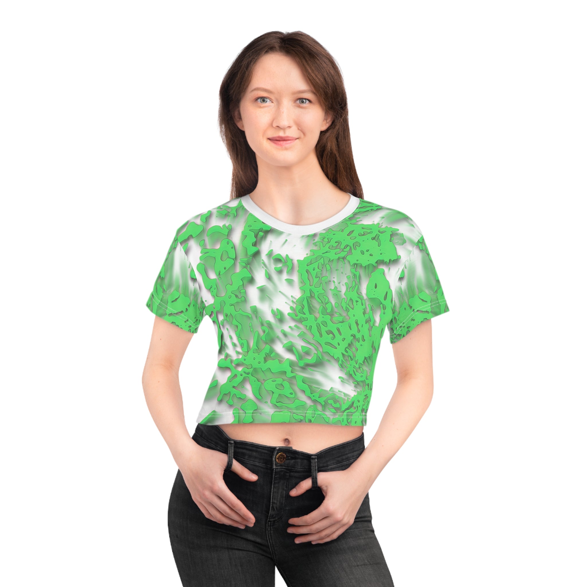 Crop Tee - Tracers Green (AOP)
