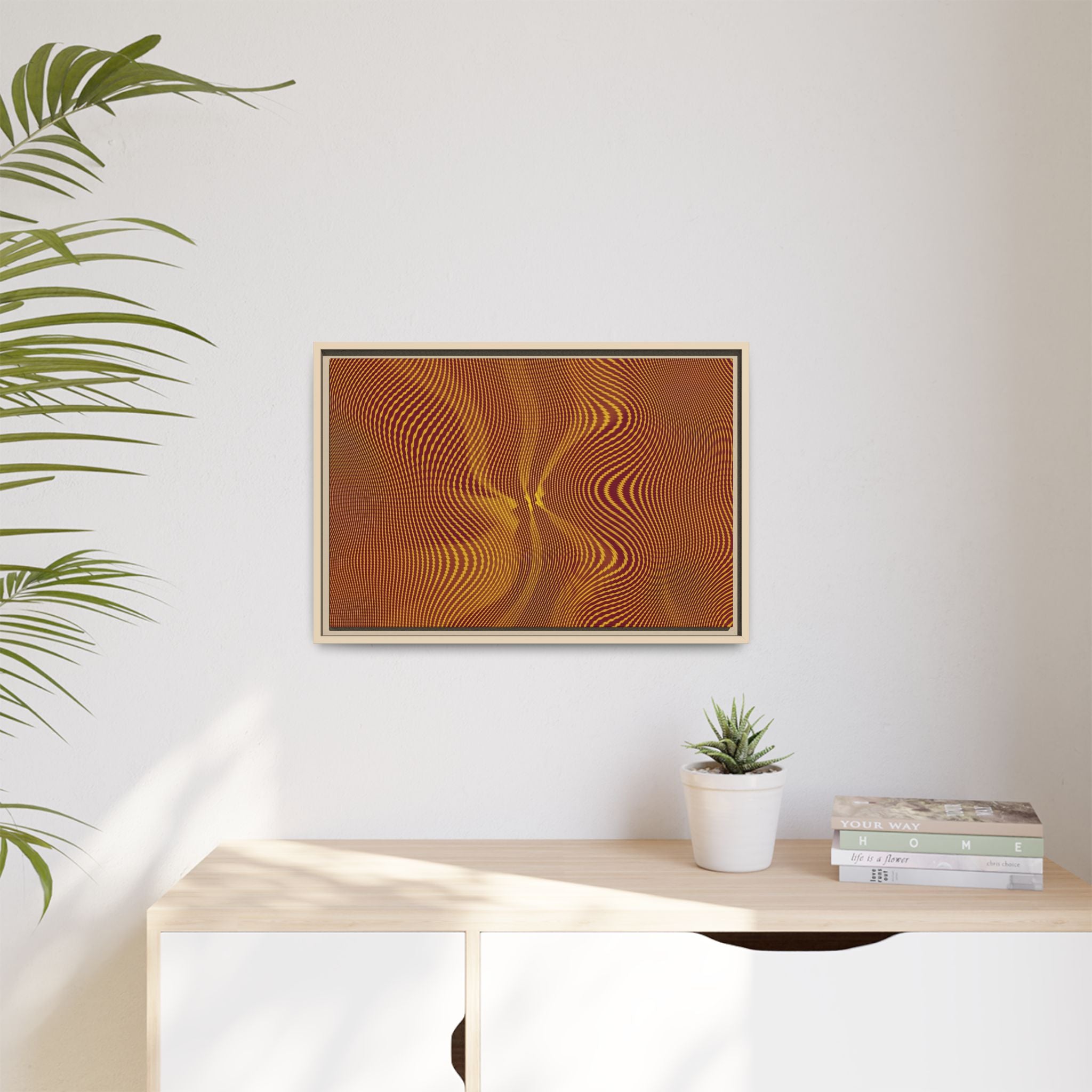 Framed Canvas Art — "Sun Spots Gold"