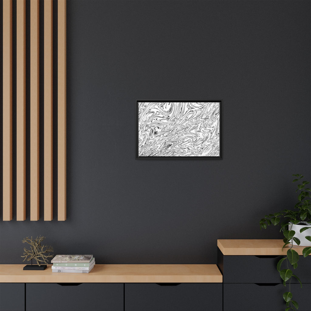 Framed Canvas Art — "Hoops BW"