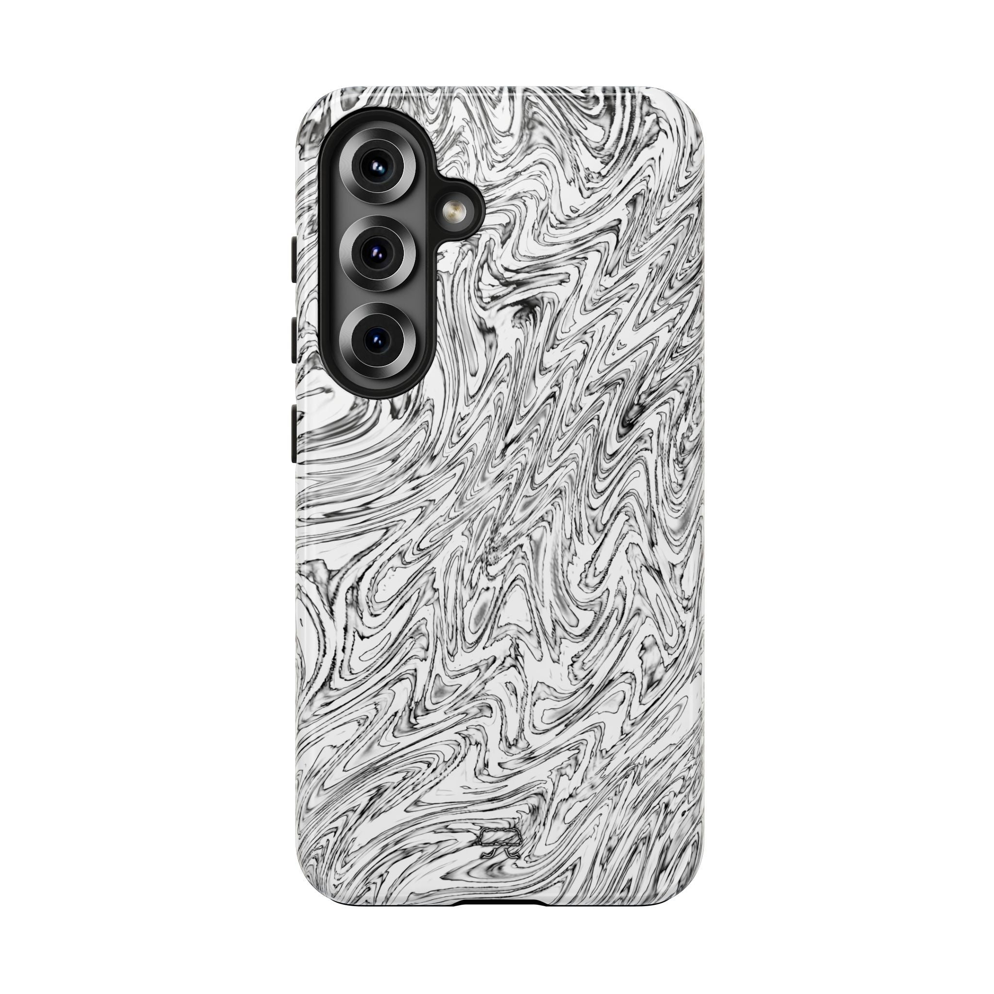 Samsung S21-S25 Tough Phone Case --- Hoops BW