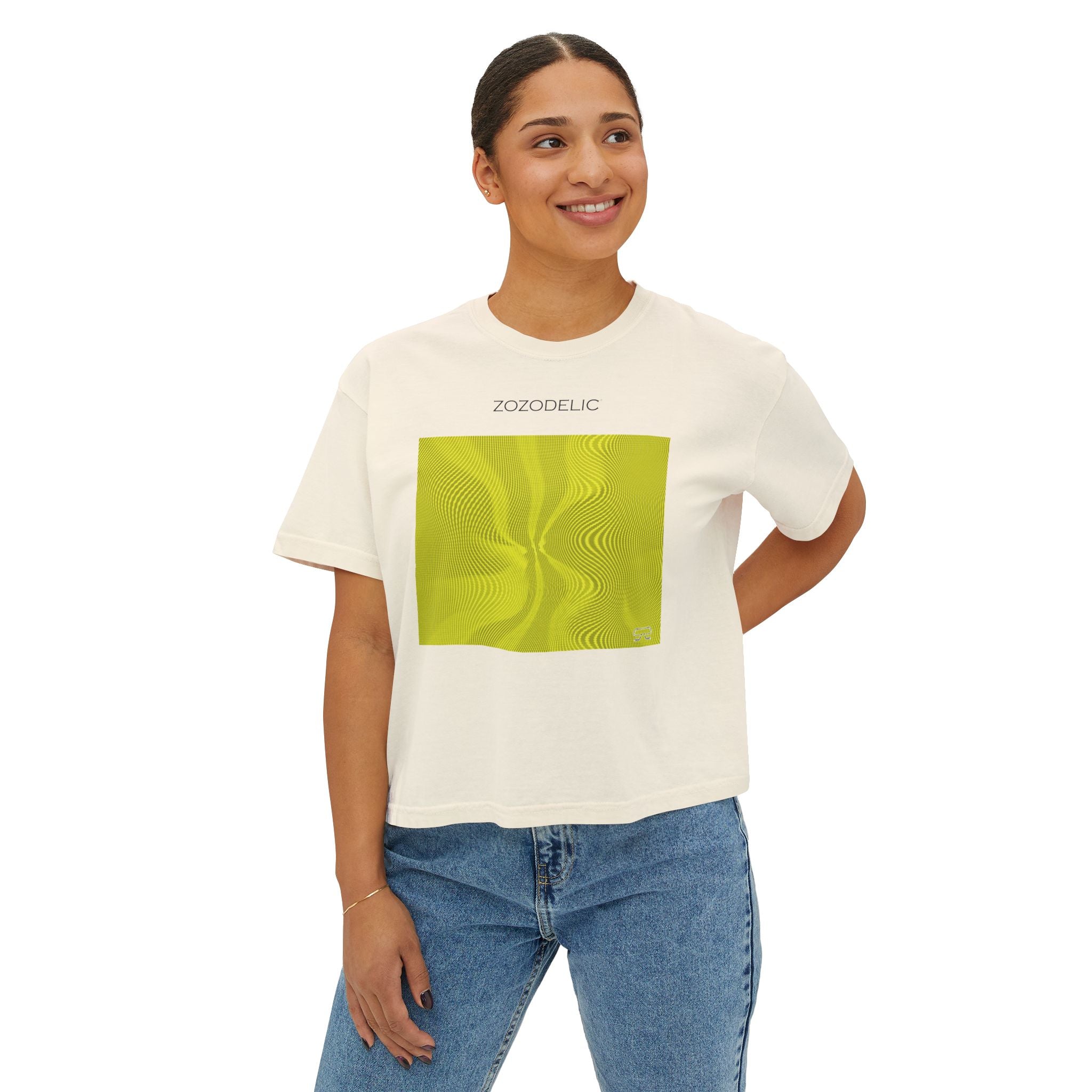 Woman's Box T-Shirt - Sun Spots Yellow